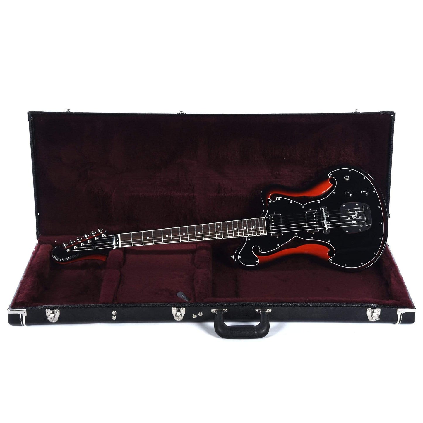 BilT Corvaire Red Burst w/3-Ply Black Pickguard, Lollar El Rayos, & Mastery Bridge & Vibrato Electric Guitars / Semi-Hollow