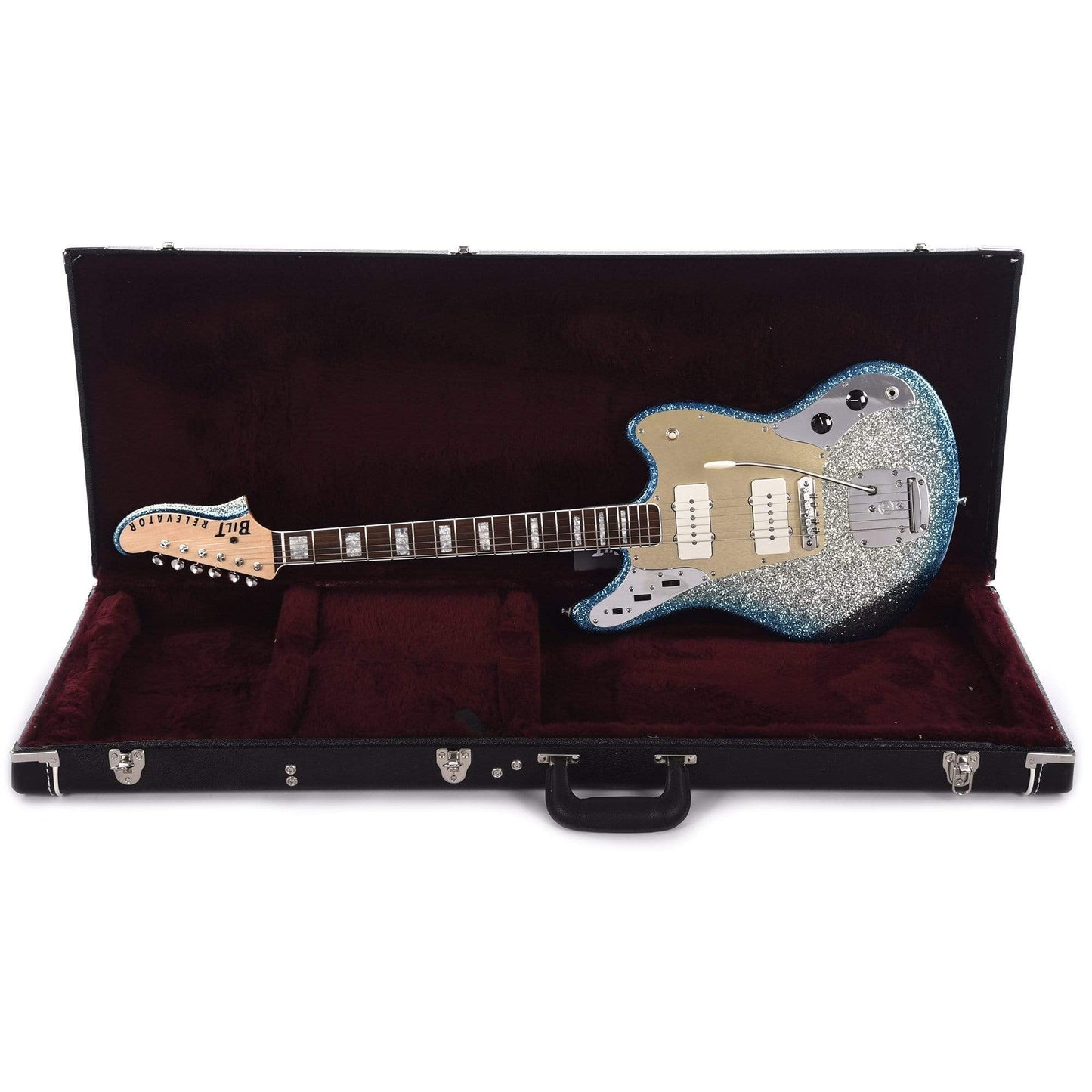 BilT Relevator LS Surfburst Flake w/Lollar Jazzmaster Pickups, Block Inlays, & Mastery Vibrato Electric Guitars / Solid Body