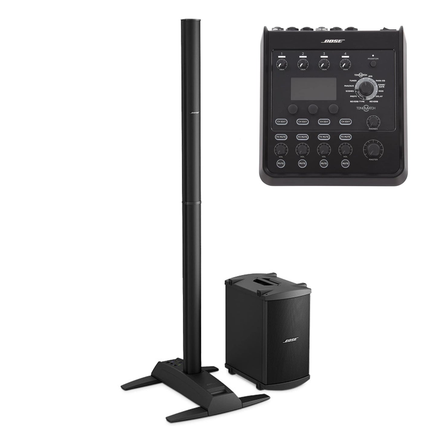 Bose L1 Model 1S B2 Bass Package PA System and T4S ToneMatch Mixer Bundle Pro Audio / Portable PA Systems