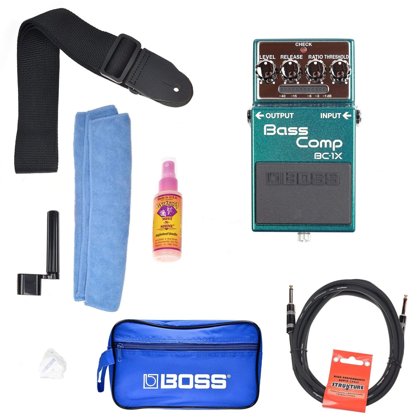 Boss BC-1X Bass Compressor Boss Promo Accessories Bundle Effects and Pedals / Bass Pedals,Effects and Pedals / Compression and Sustain