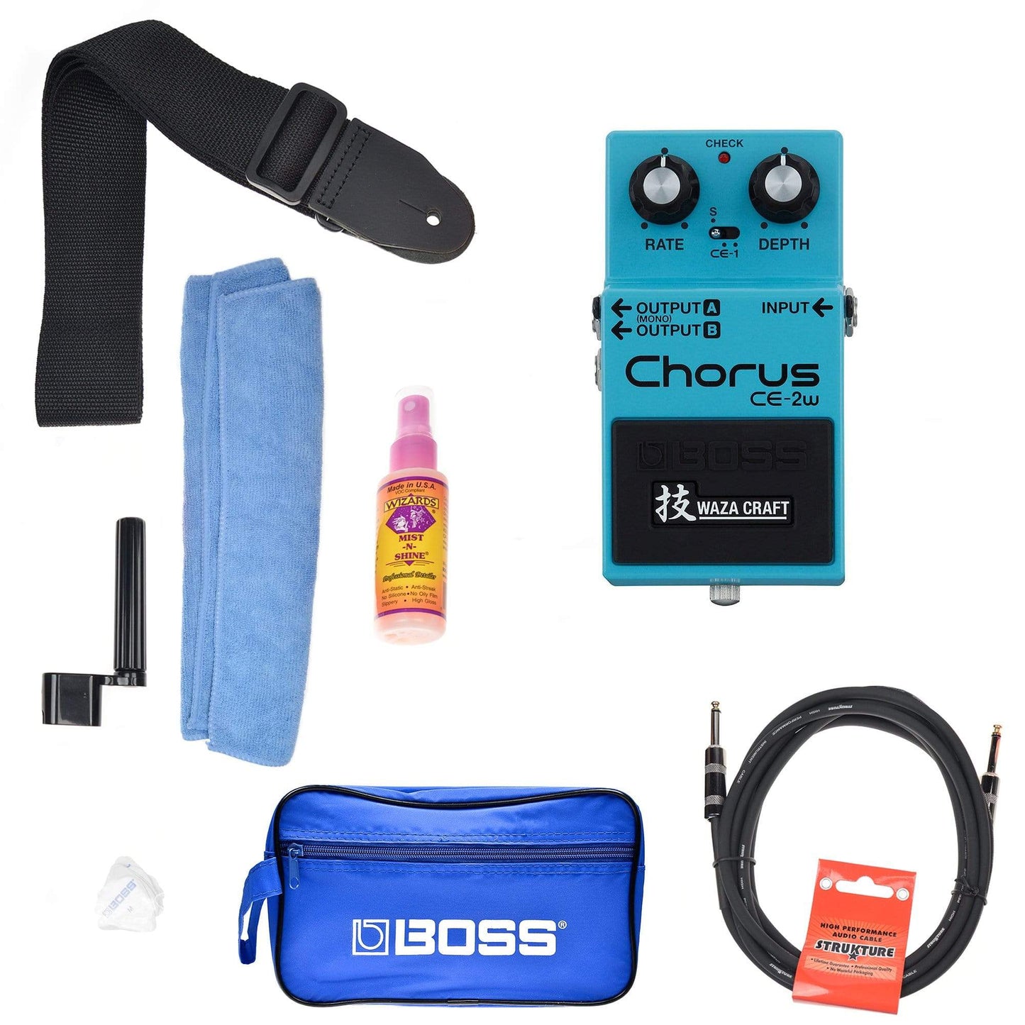 Boss CE-2W Chorus Boss Promo Accessories Bundle Effects and Pedals / Chorus and Vibrato