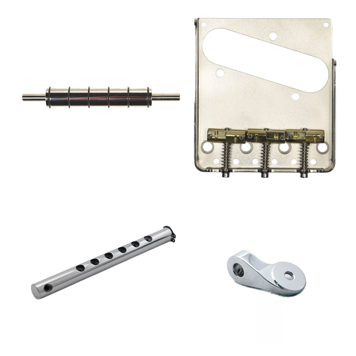 Callaham Vintage Tele Bridge (Specialized for Bigsby Flat Mount Vibratos), Roller Upgrade, 360 Arm Bracket and String Shaft Telecaster Upgrade Kit. Parts / Guitar Parts / Bridges