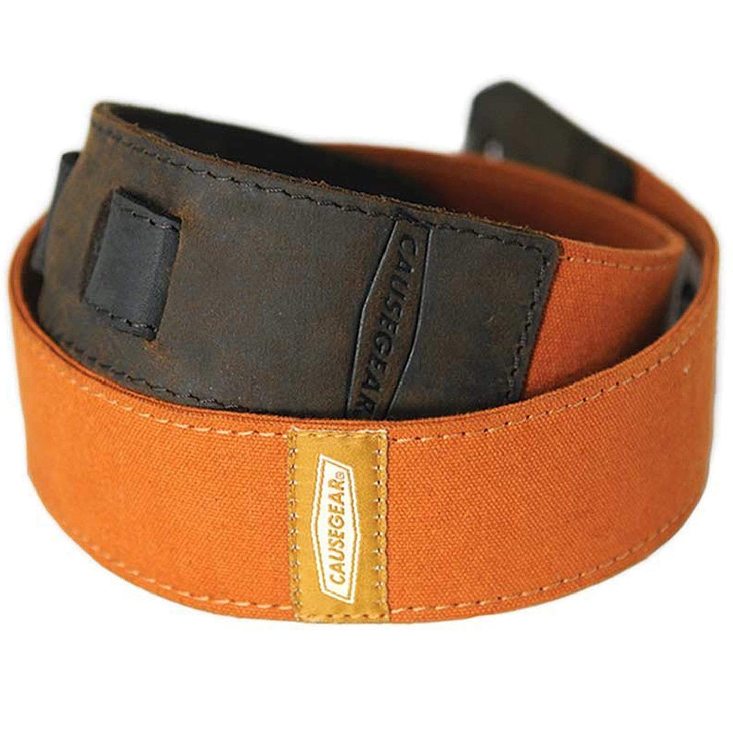 Causegear Canvas & Leather Guitar Strap Burnt Orange Accessories / Straps