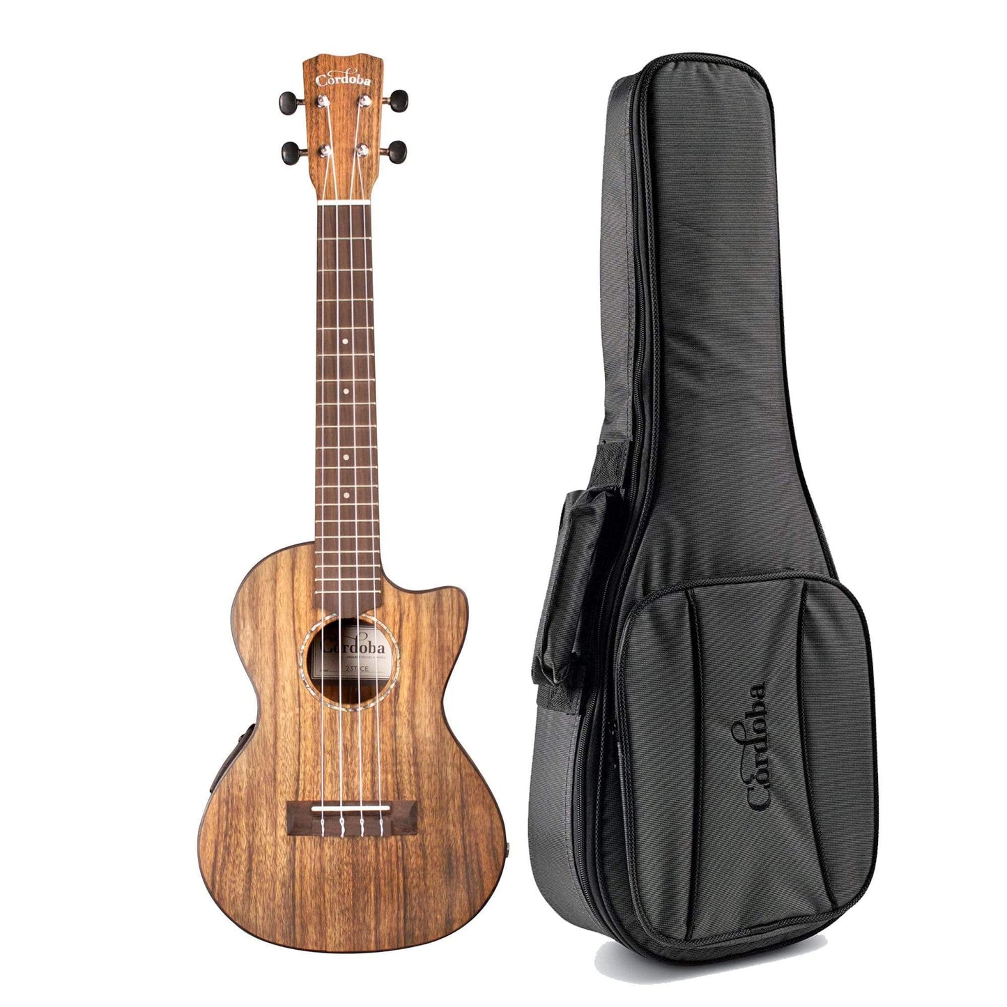 Cordoba 23T-CE Tenor Ukulele Solid Ovangkol Top w/ Cutaway and Piezo Bundle W/Gig Bag Folk Instruments / Ukuleles