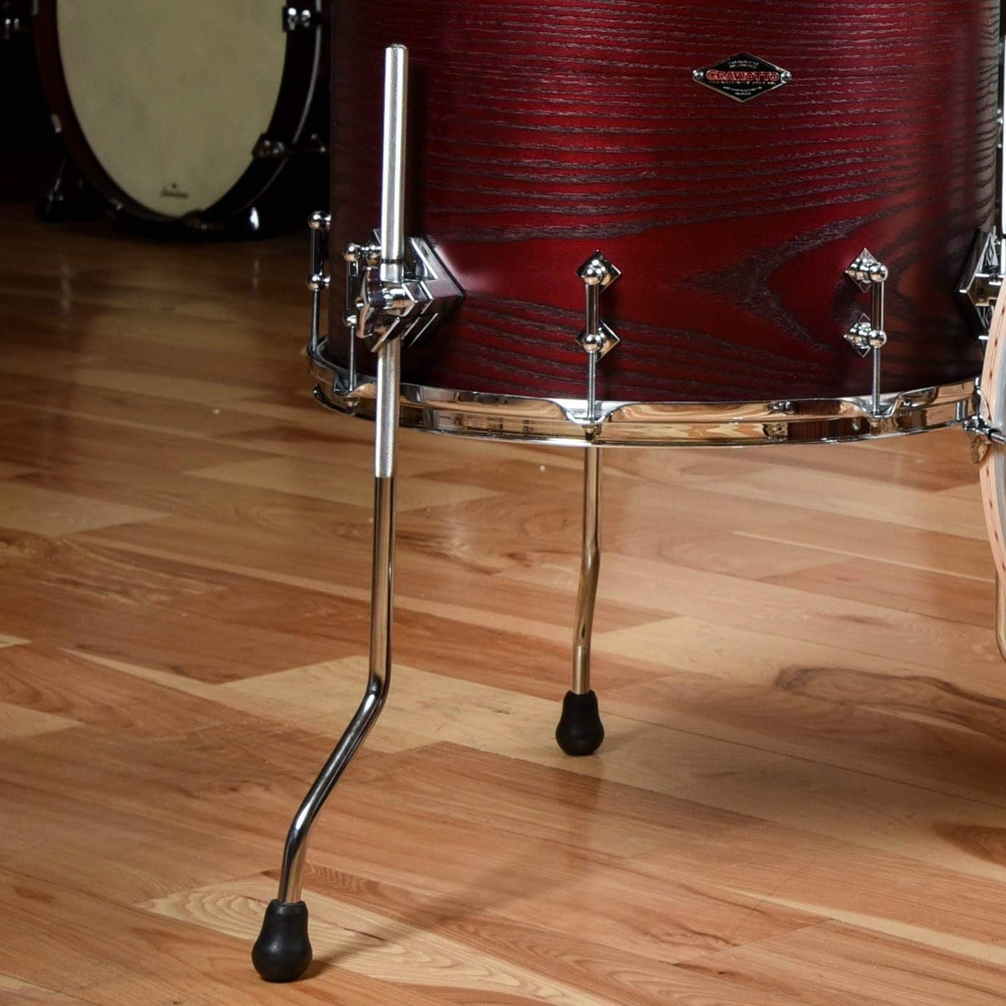 Craviotto 13/16/22 3pc. Burned Grain Ash Drum Kit Black Cherry Stain Drums and Percussion / Acoustic Drums / Full Acoustic Kits