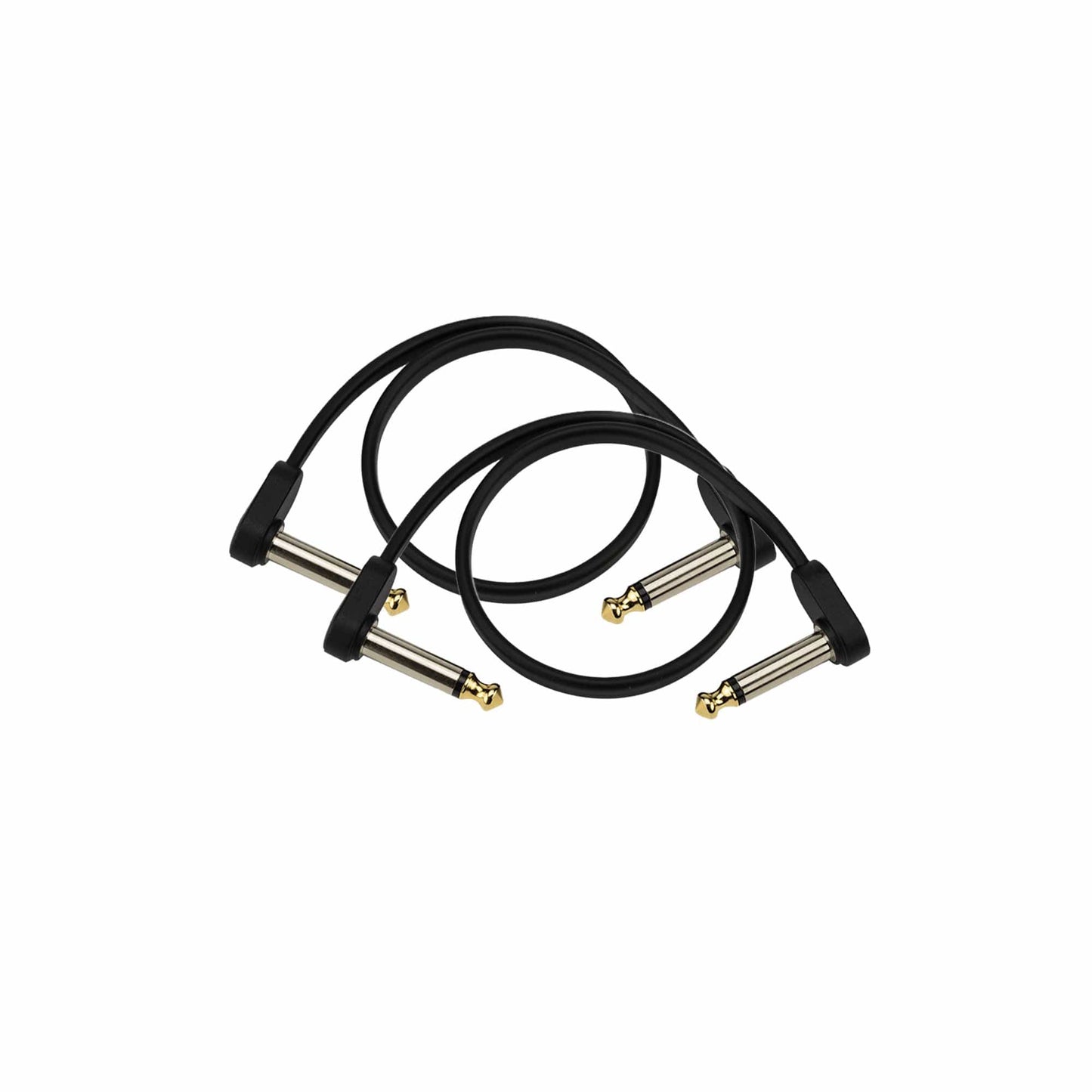 D'Addario Flat Patch Cable 1' Right Angle 2 Pack Bundle Accessories / Cables