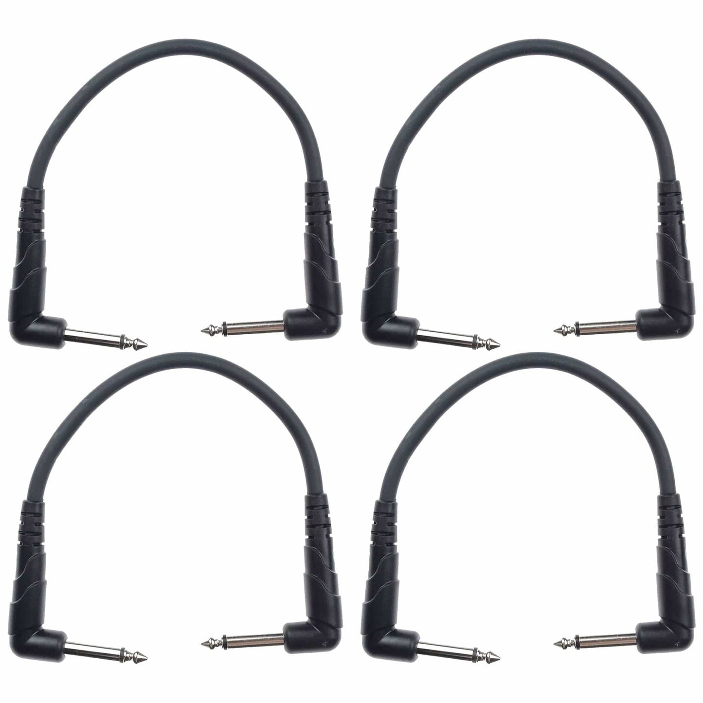 D'Addario Right Angle 6" Patch Cable 3 Pack (0.5') 4 Pack Bundle Accessories / Cables
