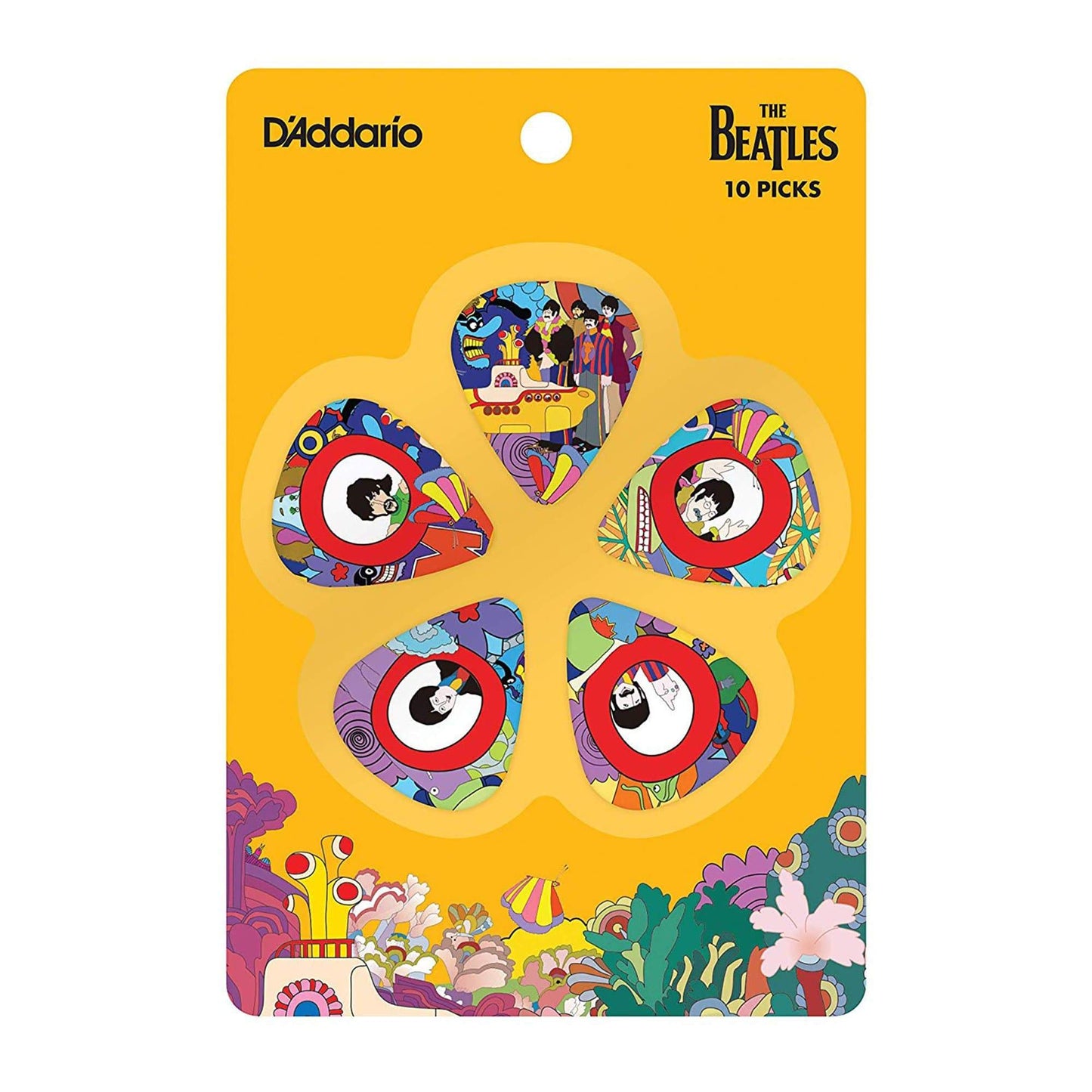 D'Addario Beatles Yellow Submarine 50th Annivesary Pick Pack Thin Accessories / Picks