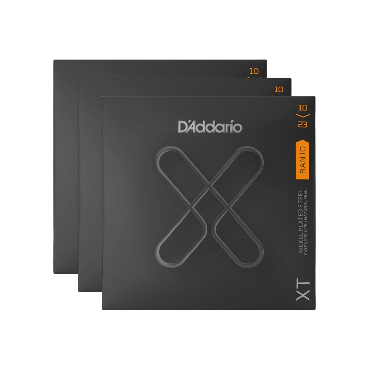 D'Addario XT Nickel Plated Steel Banjo Strings Medium 10-23 3 Pack Bundle Accessories / Strings / Banjo Strings