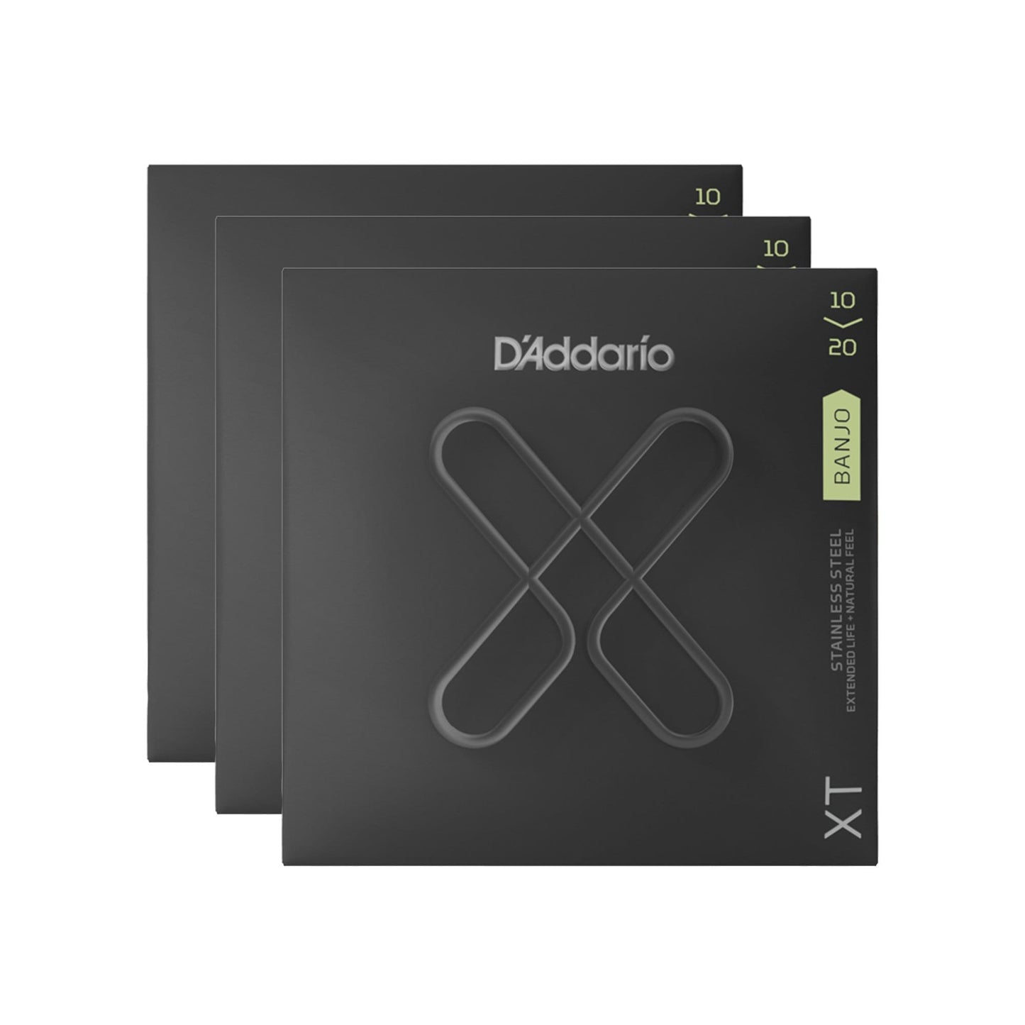 D'Addario XT Stainless Steel Banjo Strings  Custom Medium Light 10-20 3 Pack Bundle Accessories / Strings / Banjo Strings