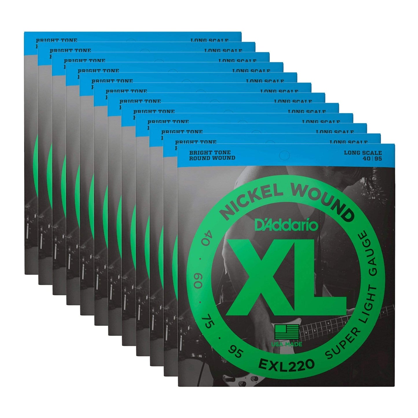 D'Addario EXL220 40-95 Long 12 Pack Bundle Accessories / Strings / Bass Strings