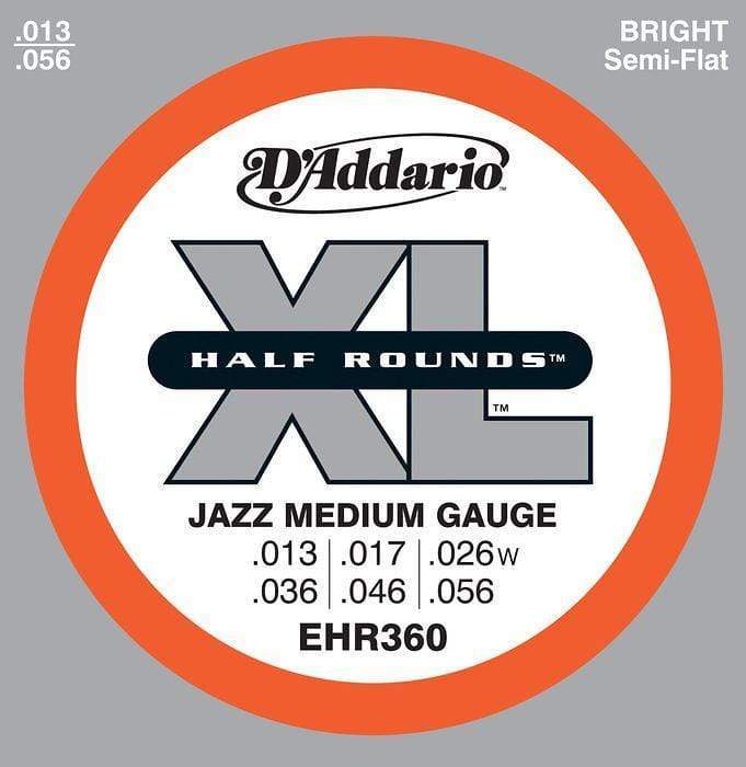 D'Addario EHR360 Half Rounds Electric Jazz Medium 13-56 Accessories / Strings / Guitar Strings