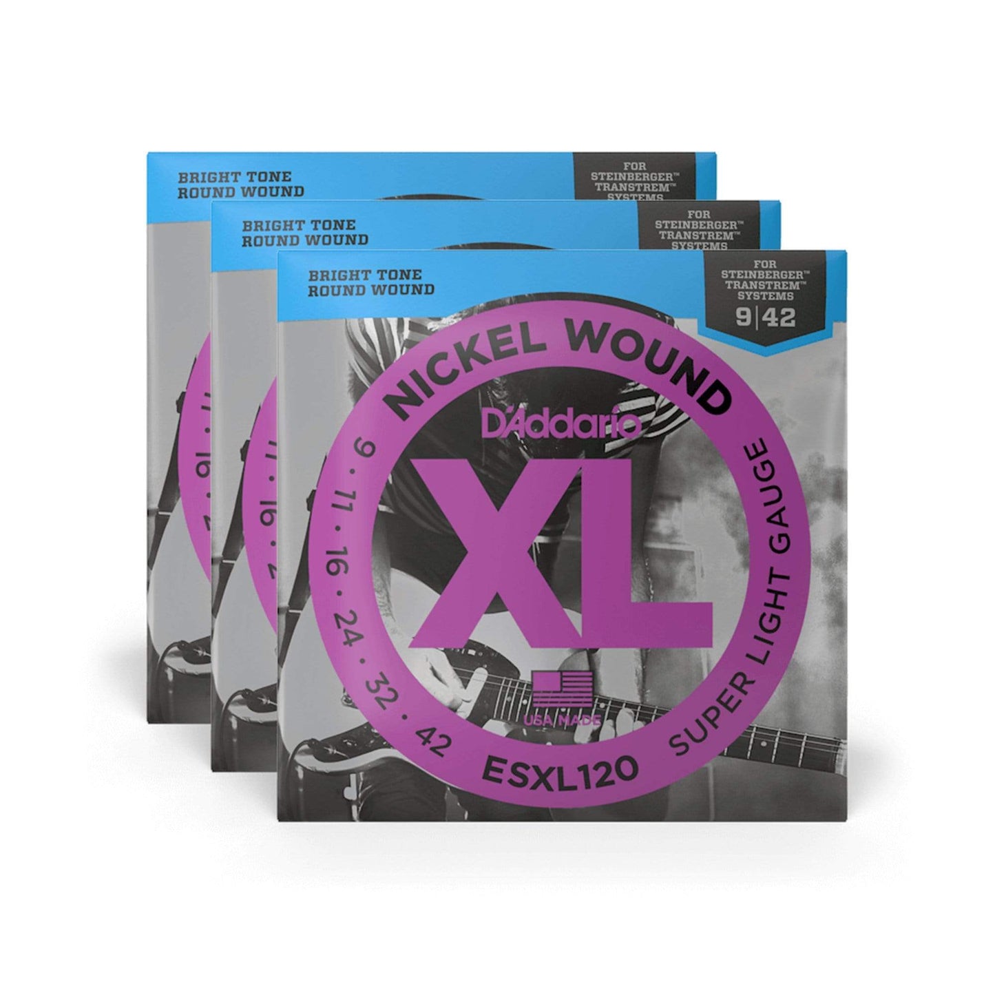D'Addario ESXL120 Double Ball End Electric Guitar Strings Super Light 9-42 3 Pack Bundle Accessories / Strings / Guitar Strings