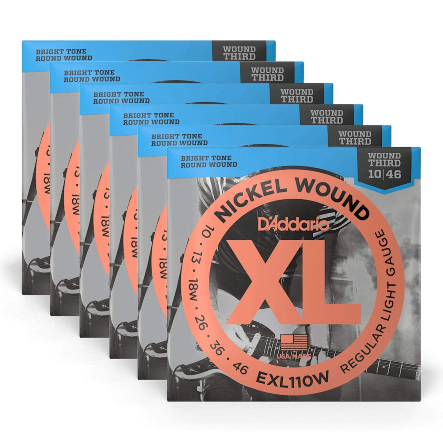 D'Addario EXL110W Electric Light Wound G 10-46 6 Pack Bundle Accessories / Strings / Guitar Strings