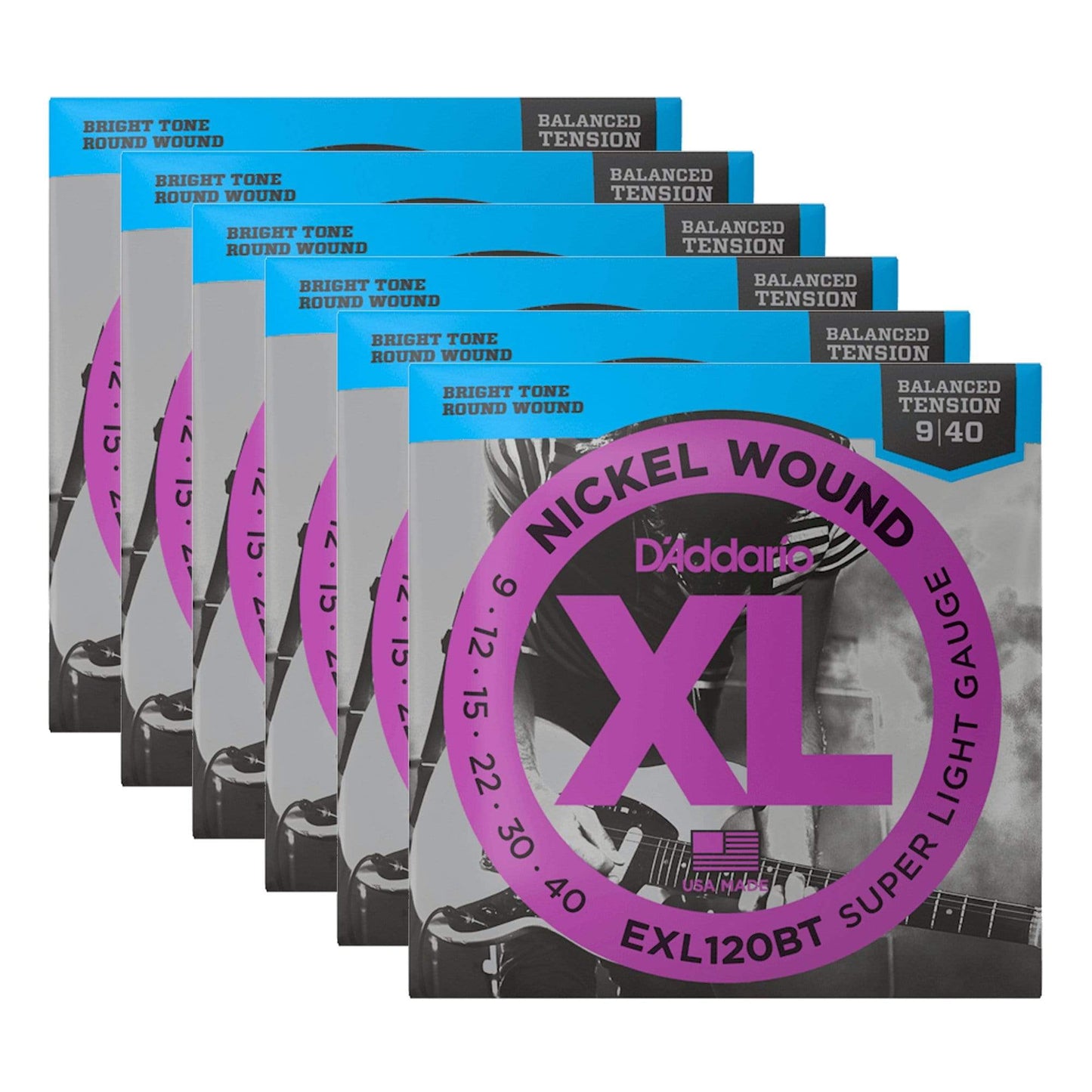 D'Addario EXL120BT Balanced Tension Electric Super Light 9-40 6 Pack Bundle Accessories / Strings / Guitar Strings