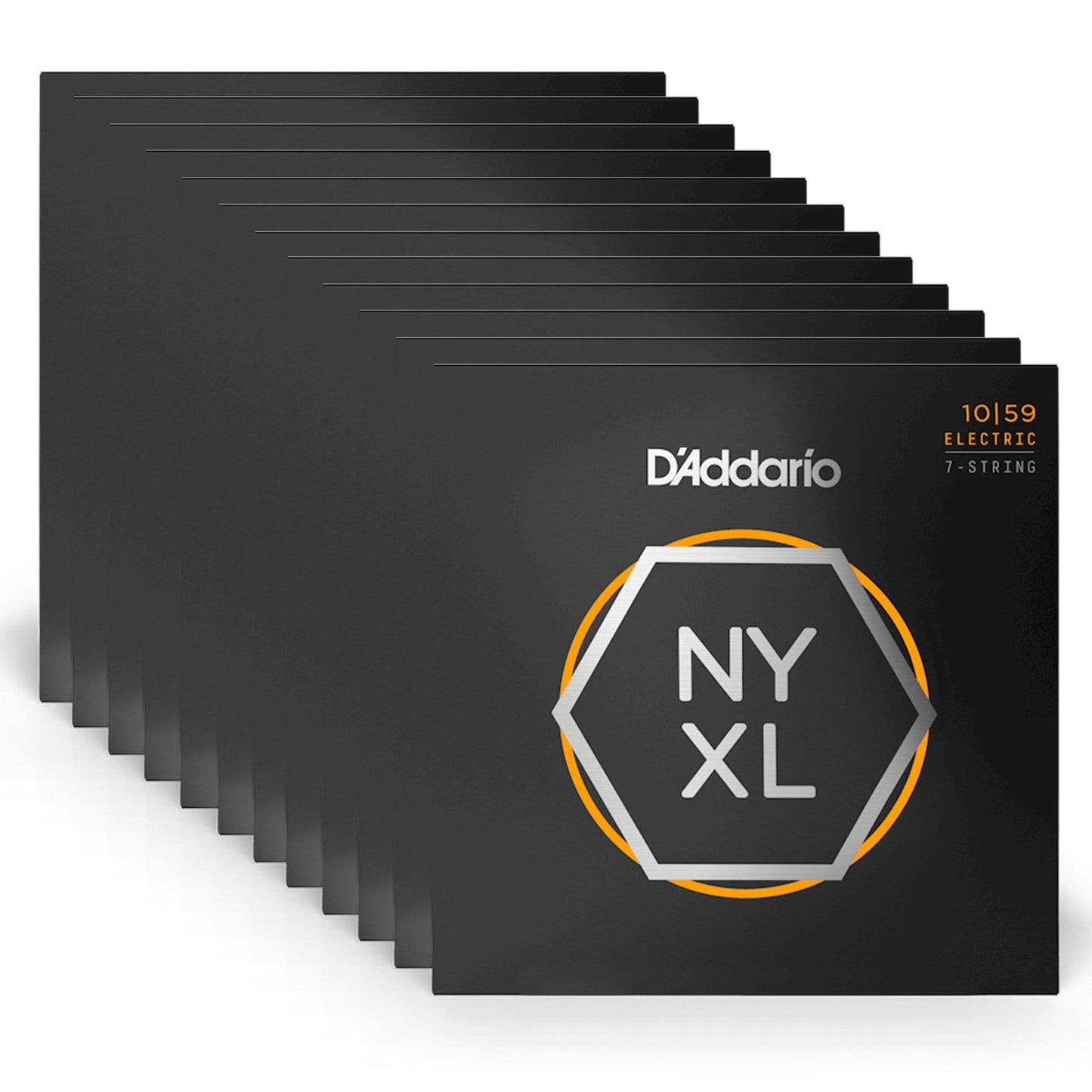 D'Addario NYXL Electric Guitar Strings Lite 7 String 10-59 12 Pack Bundle Accessories / Strings / Guitar Strings