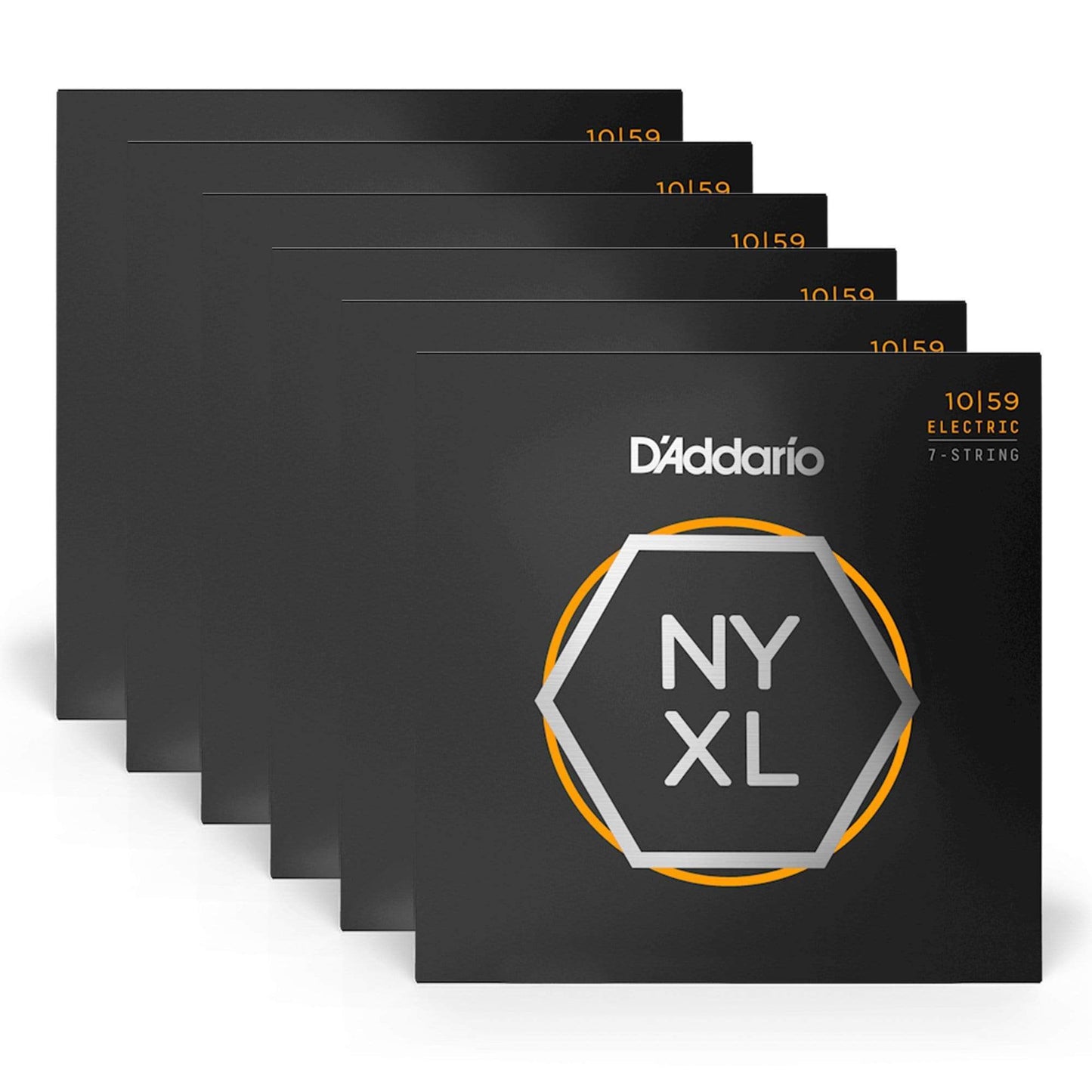 D'Addario NYXL Electric Guitar Strings Lite 7 String 10-59 6 Pack Bundle Accessories / Strings / Guitar Strings