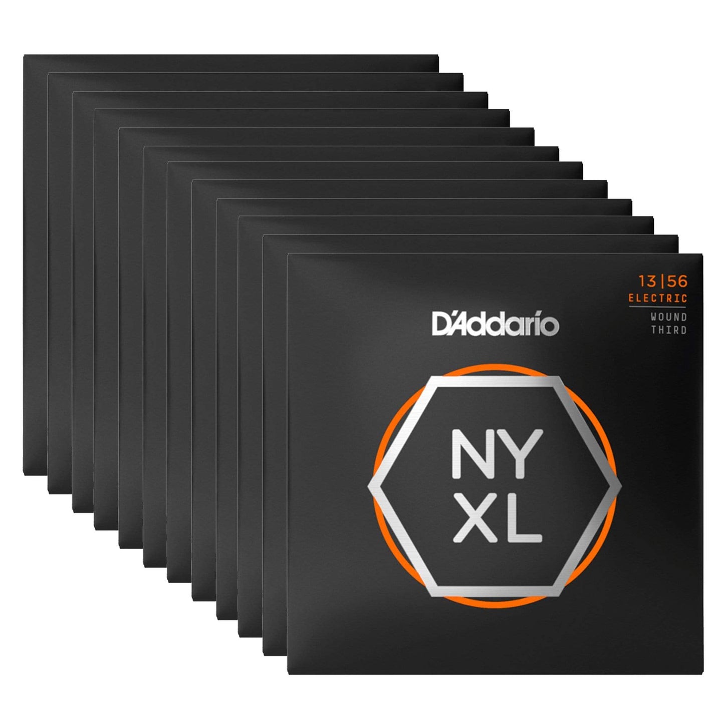 D'Addario NYXL Electric Guitar Strings Medium Wound Third 13-56 12 Pack Bundle Accessories / Strings / Guitar Strings