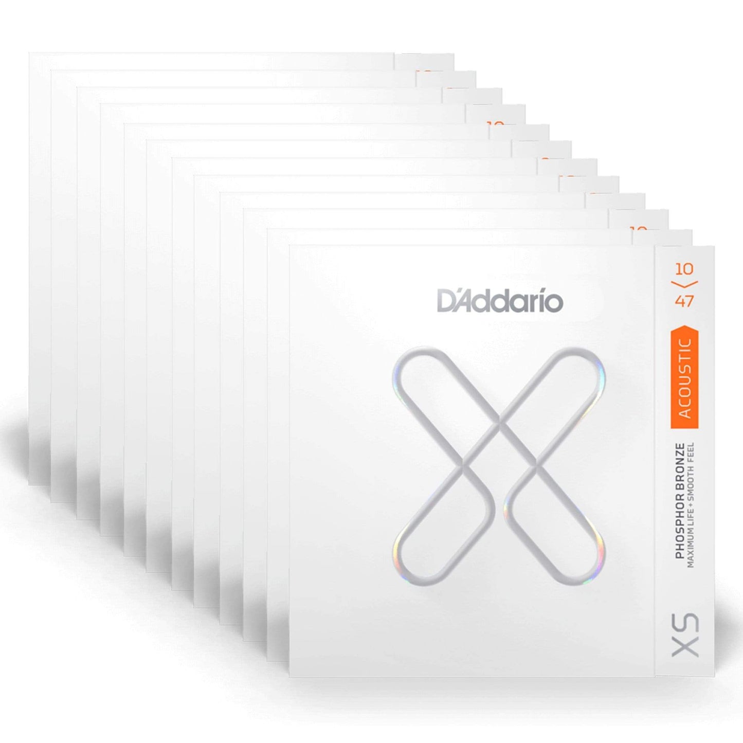 D'Addario XS Coated Acoustic Phosphor Bronze Extra Light 10-47 12 Pack Bundle Accessories / Strings / Guitar Strings