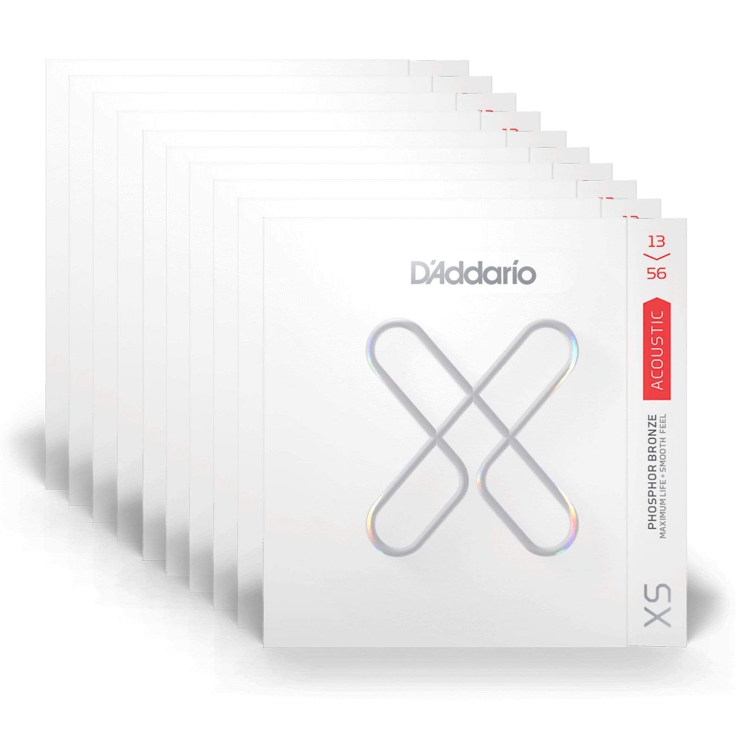 D'Addario XS Coated Acoustic Phosphor Bronze Medium 13-56 12 Pack Bundle Accessories / Strings / Guitar Strings