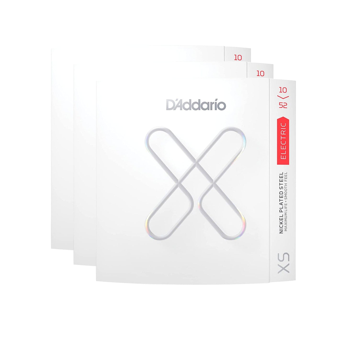 D'Addario XS Coated Electric Nickel Wound 10-52 Light Top/Heavy Bottom 3 Pack Bundle Accessories / Strings / Guitar Strings