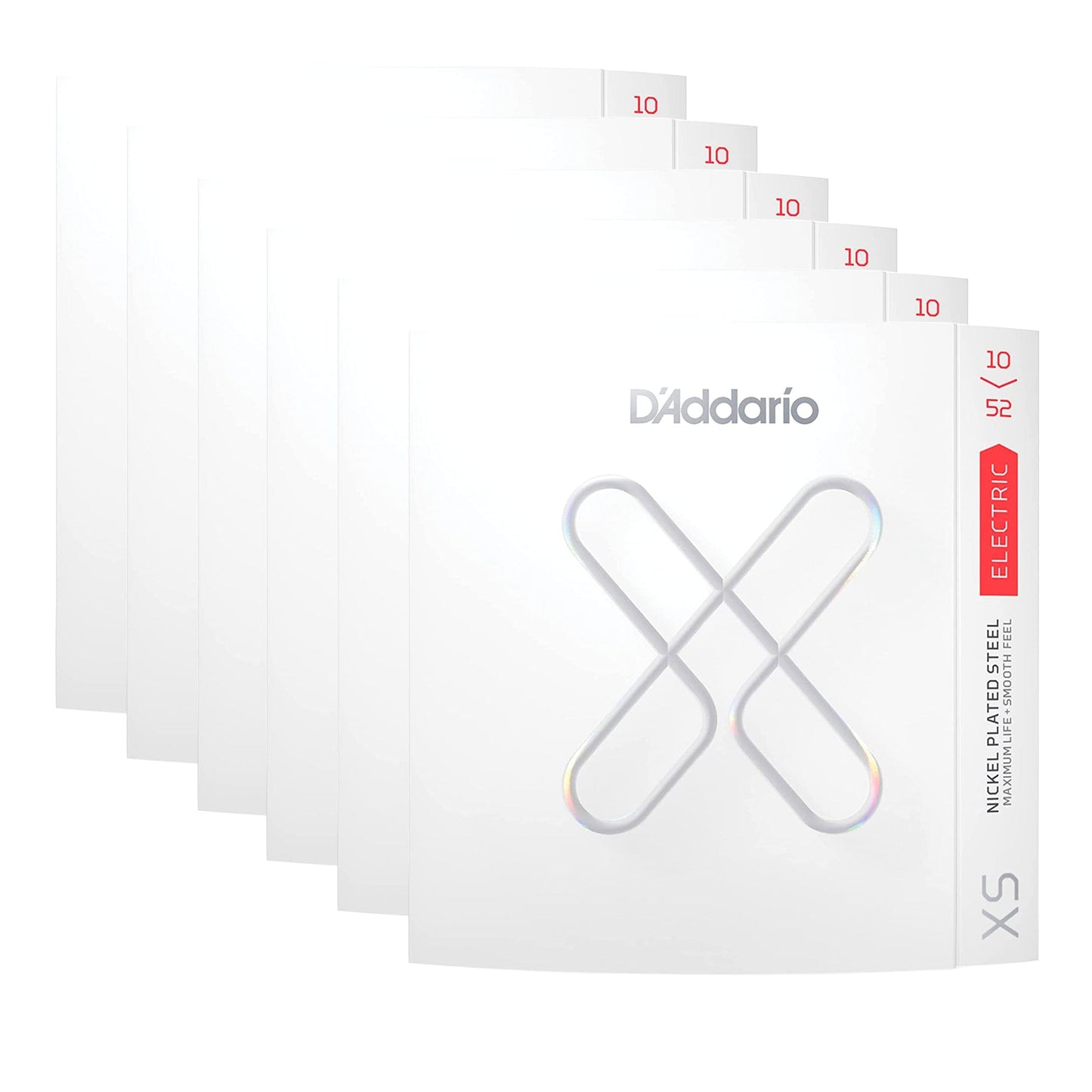 D'Addario XS Coated Electric Nickel Wound 10-52 Light Top/Heavy Bottom 6 Pack Bundle Accessories / Strings / Guitar Strings