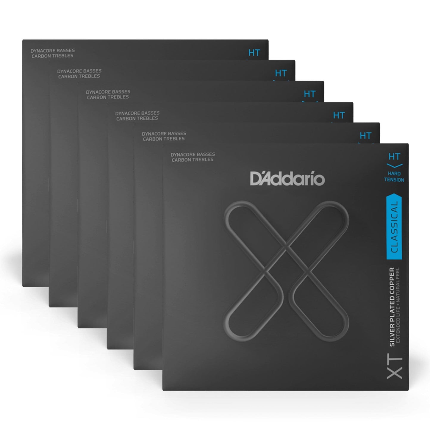 D'Addario XT Dynacore Carbon Classical Guitar Hard Tension 6 Pack Bundle Accessories / Strings / Guitar Strings
