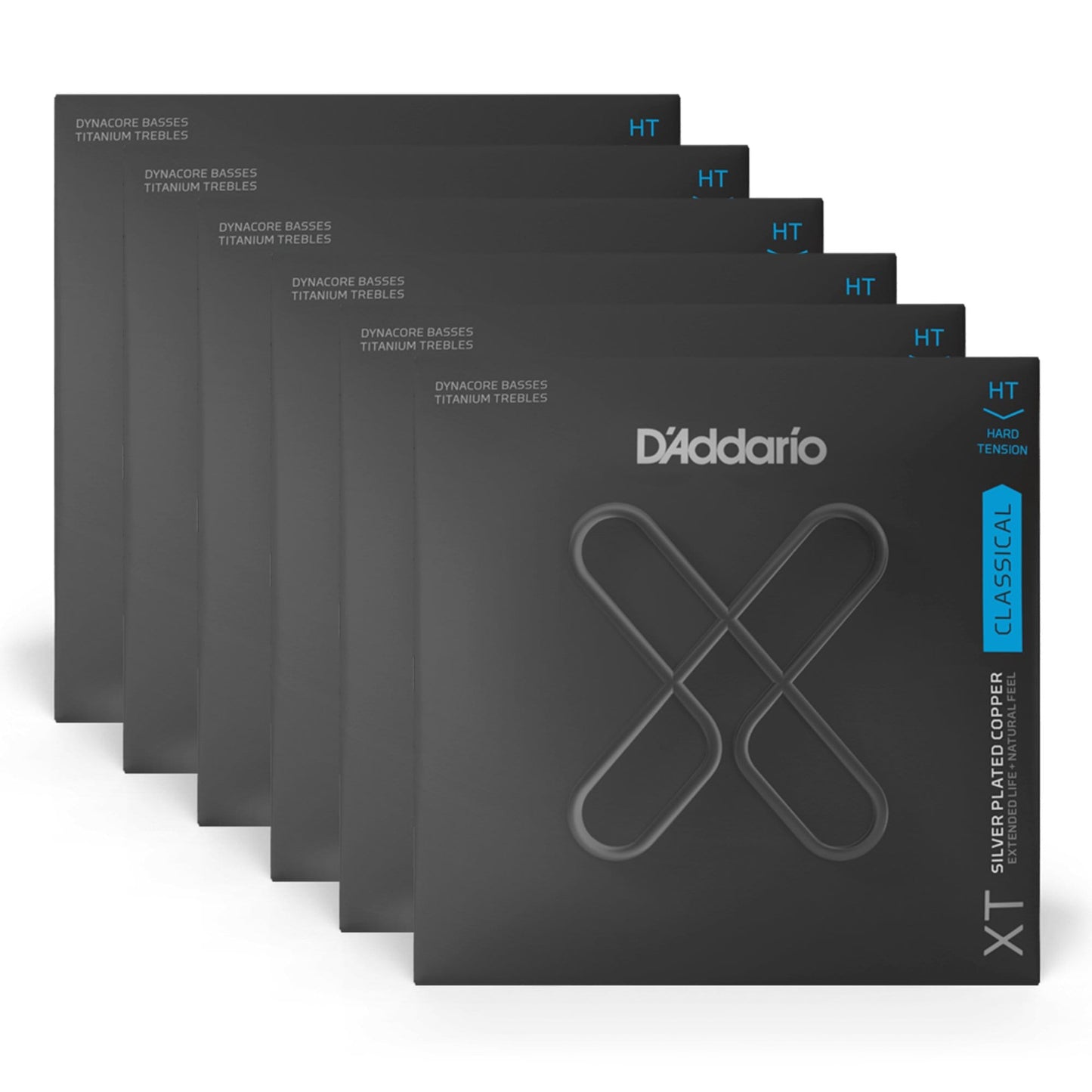 D'Addario XT Dynacore Titanium Classical Guitar Hard Tension 6 Pack Bundle Accessories / Strings / Guitar Strings
