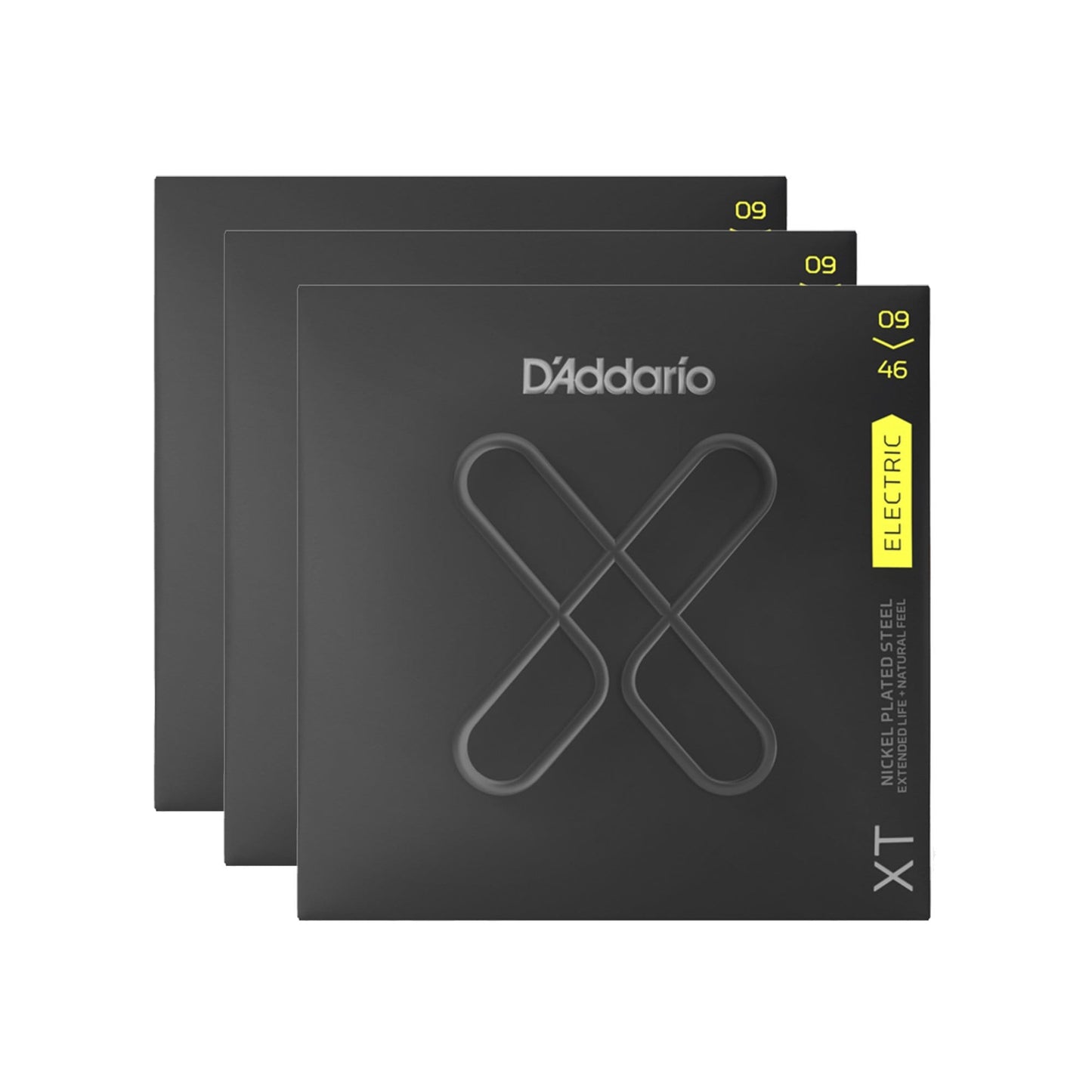 D'Addario XT Nickel Plated Steel Electric Guitar Strings Super Light Top/Regular Bottom 9-46 3 Pack Bundle Accessories / Strings / Guitar Strings