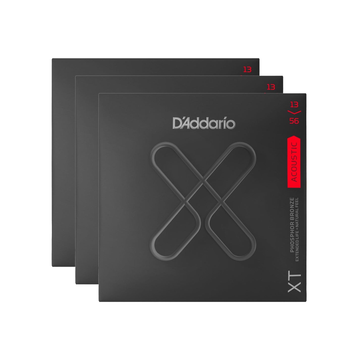 D'Addario XT Phosphor Bronze Acoustic Guitar Strings Medium 13-56 3 Pack Bundle Accessories / Strings / Guitar Strings
