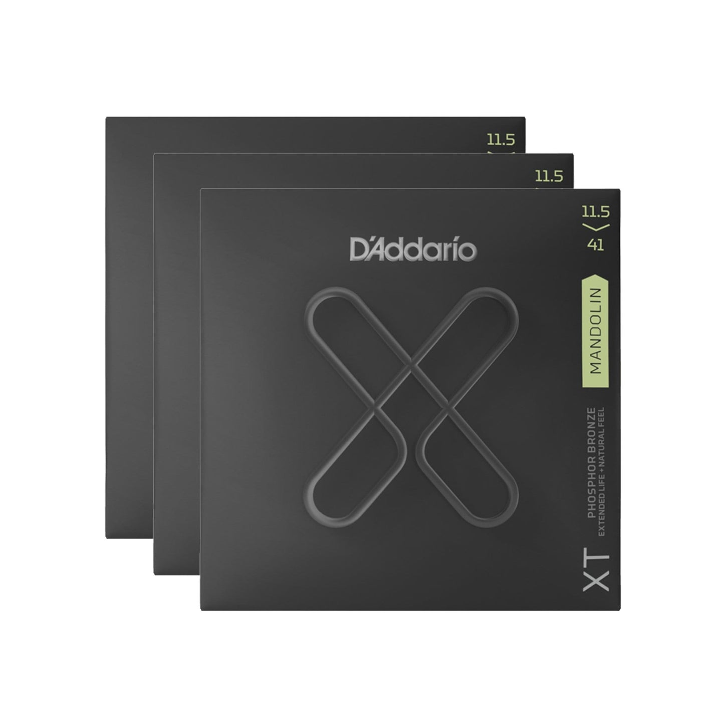 D'Addario XT Phosphor Bronze Mandolin Strings Medium/Heavy 11.5-41 3 Pack Bundle Accessories / Strings / Mandolin Strings