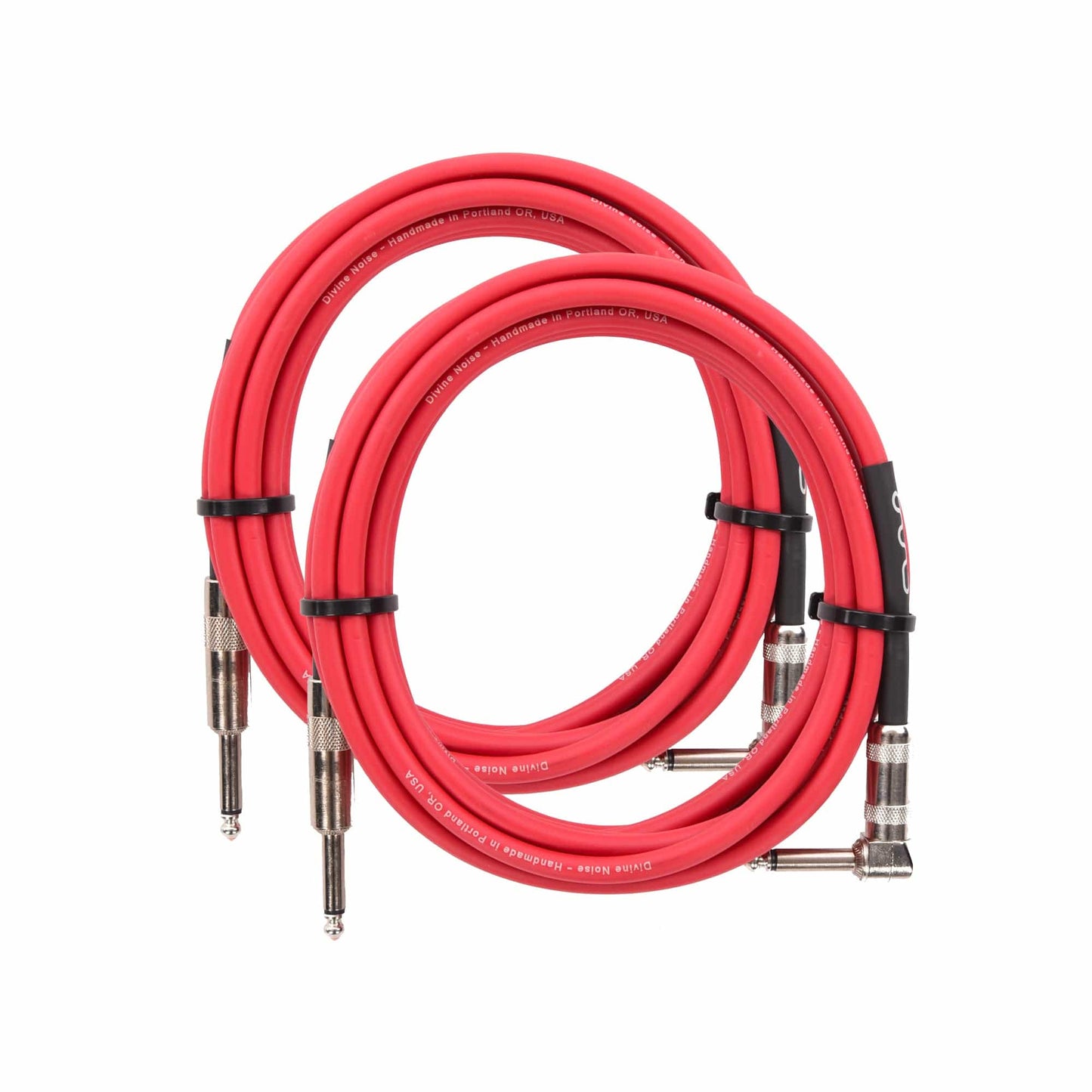 Divine Noise Straight Cable Red 15' Straight/Right Angle 2 Pack Bundle Accessories / Cables