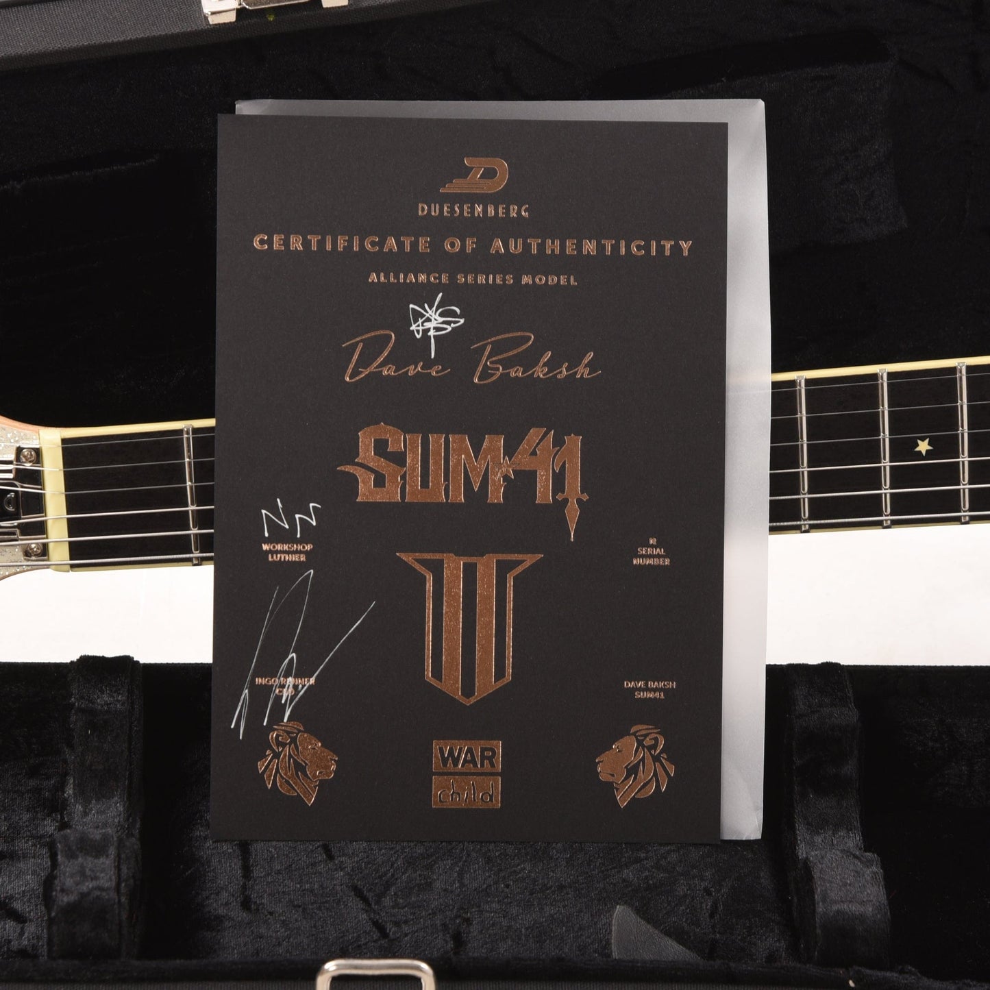 Duesenberg Alliance Dave Baksh Signature White Sparkle Electric Guitars / Solid Body