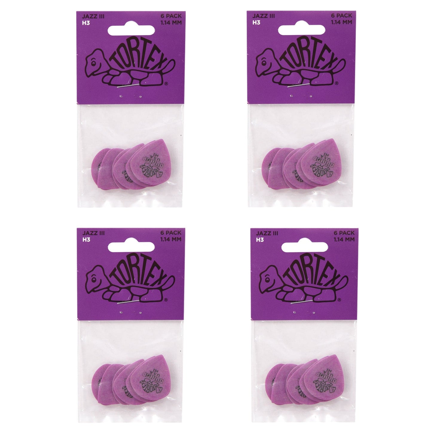 Dunlop Tortex Jazz III 1.14mm Player's Pack 24 Pack Bundle Accessories / Picks