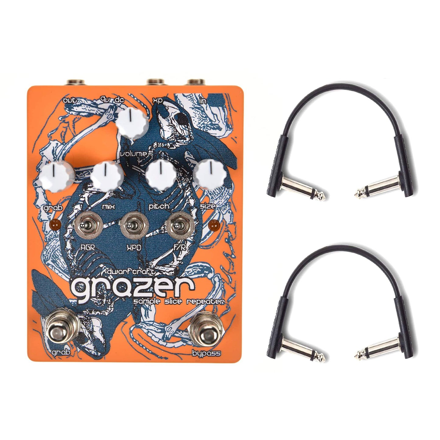 Dwarfcraft Devices Grazer Granular Repeater and Glitch Pedal w/RockBoard Flat Patch Cables Bundle Effects and Pedals / Delay