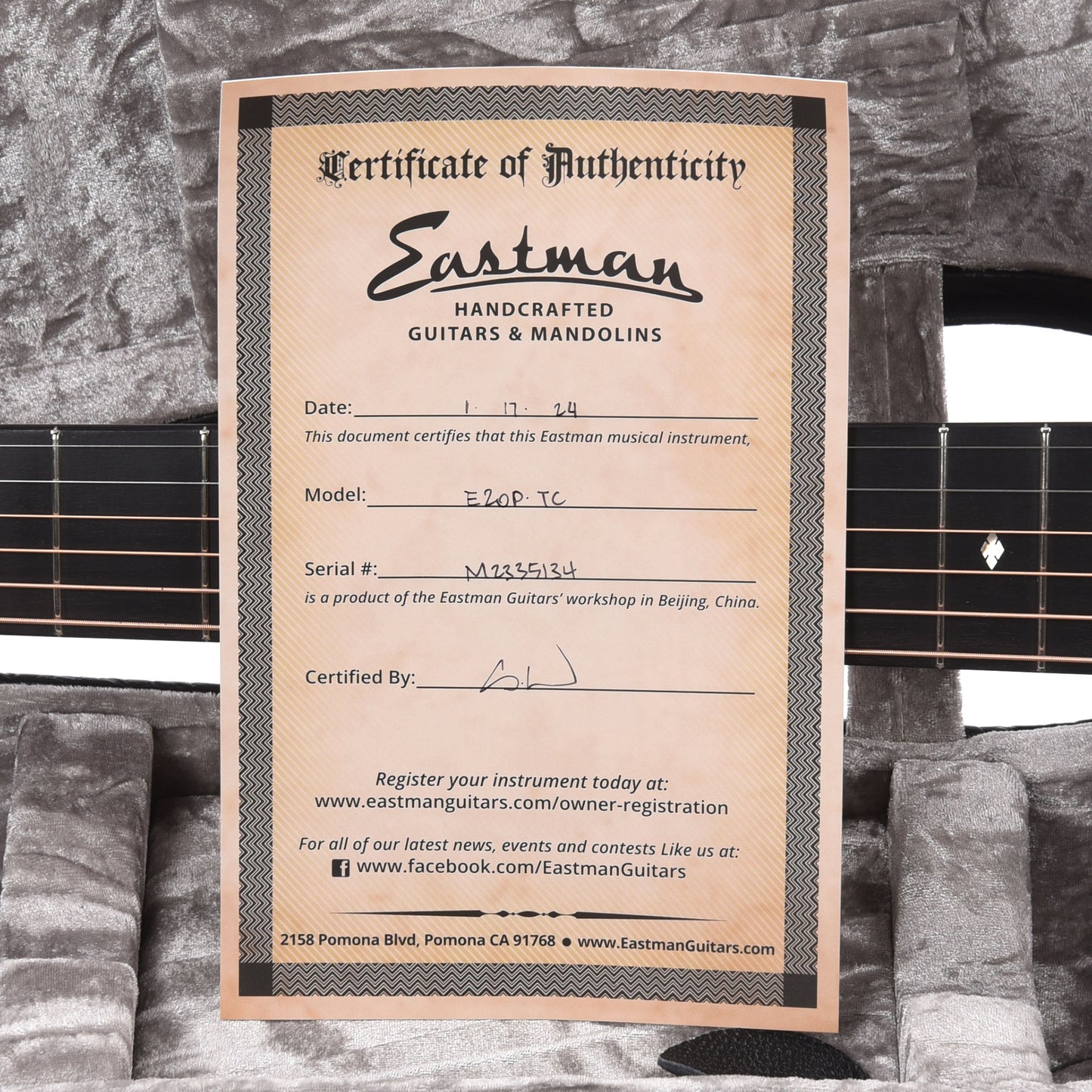 Eastman E20P Thermo-Cured Adirondack/Rosewood Truetone Gloss Natural Acoustic Guitars / Parlor