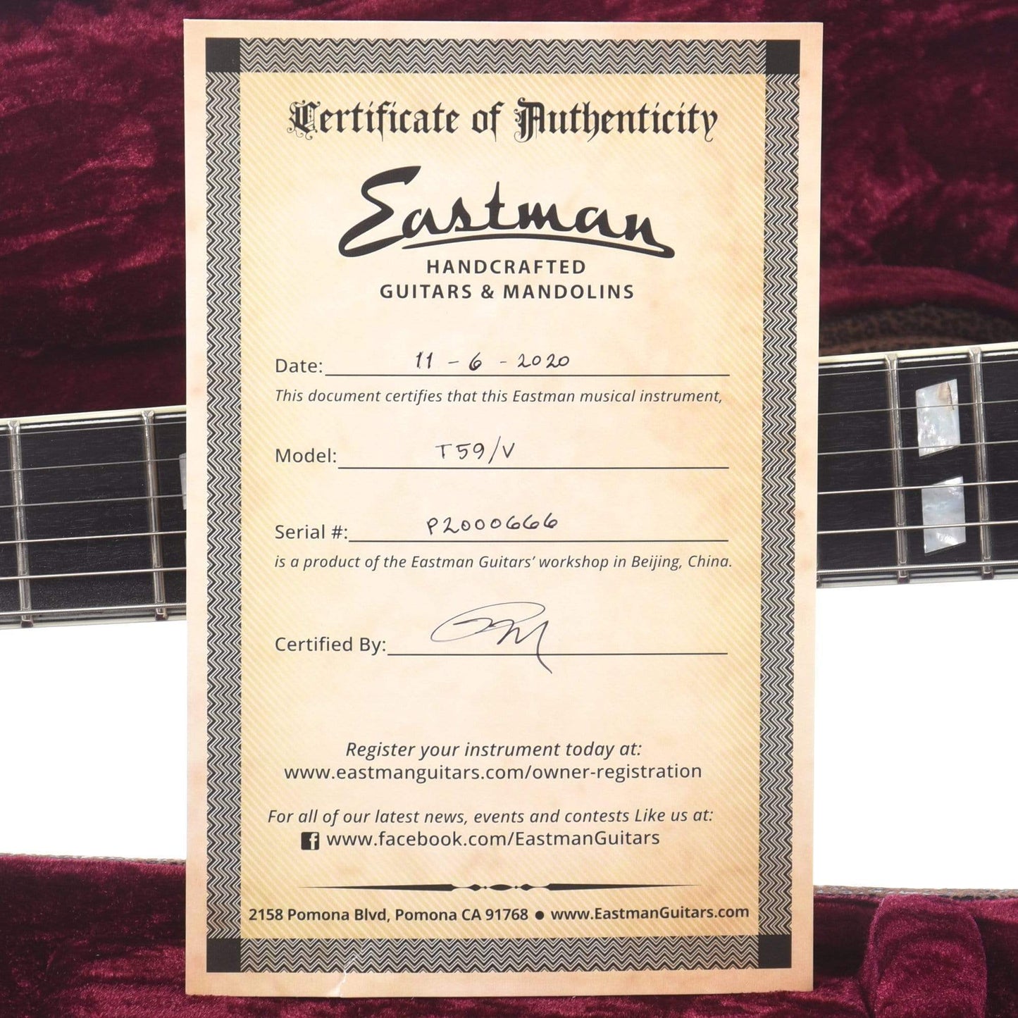 Eastman T59/v Classic Thinline Deluxe Antique Classic w/Seymour Duncan Antiquity Humbuckers Electric Guitars / Semi-Hollow