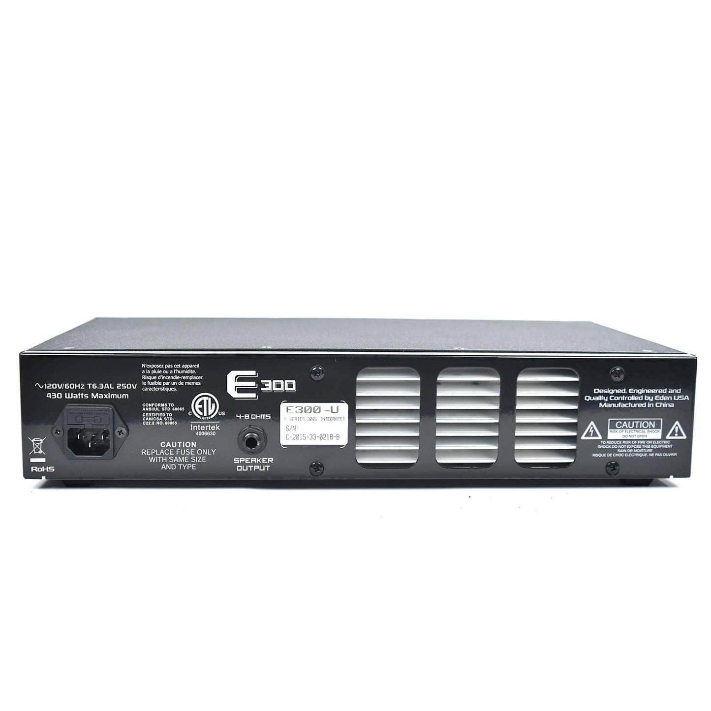 Eden 300W Head w/Stereo CD Input, Auto Compression, Enhance, 3 Band EQ, & Balanced DI Amps / Bass Heads