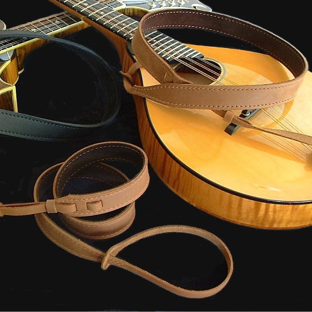 El Dorado 1" Hand-Tooled Mandolin Strap Tan Acorn/Oakleaf Tooling Accessories / Straps