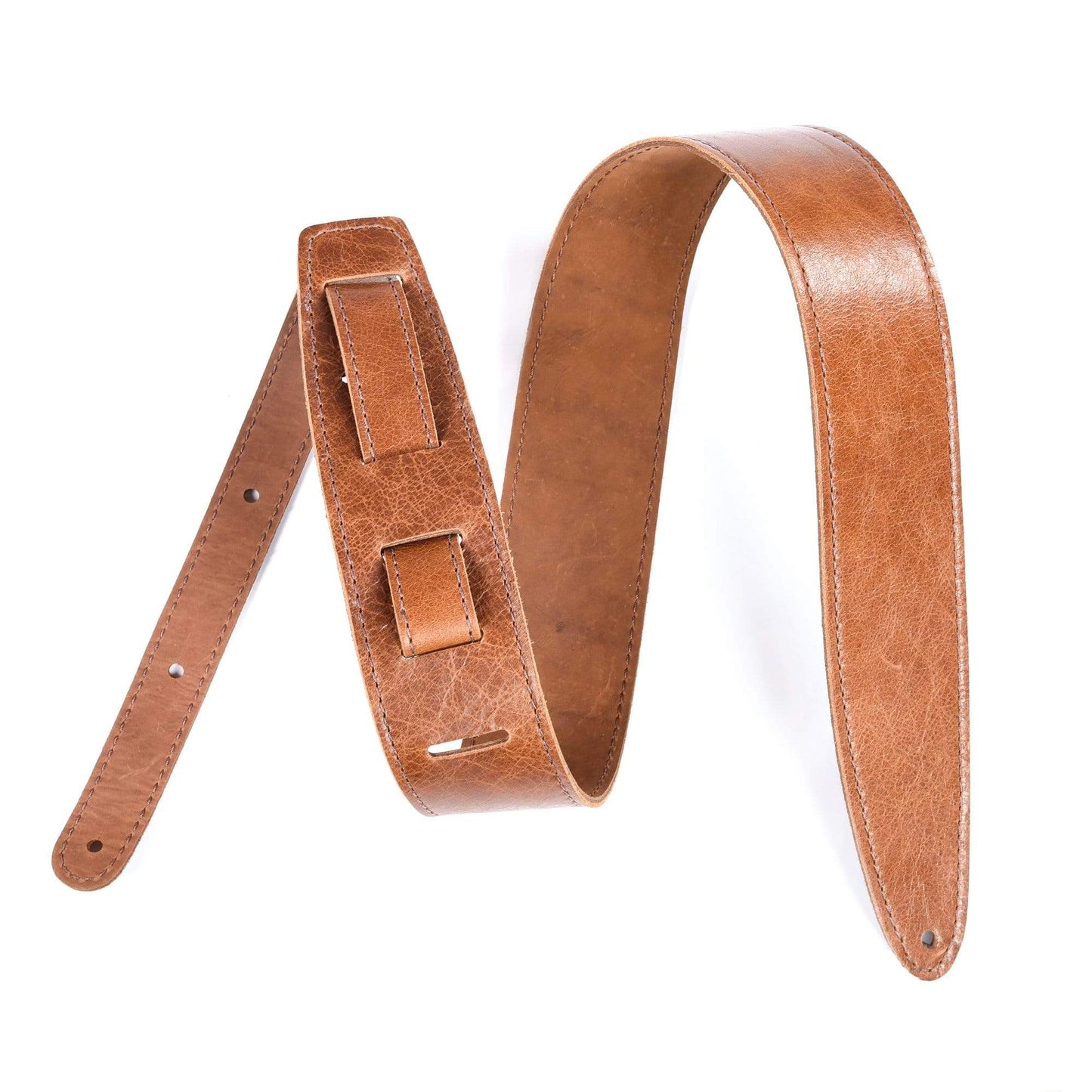 El Dorado Durango Classic Leather Guitar Strap 2.5 Inch - Wrinkle Brown Accessories / Straps