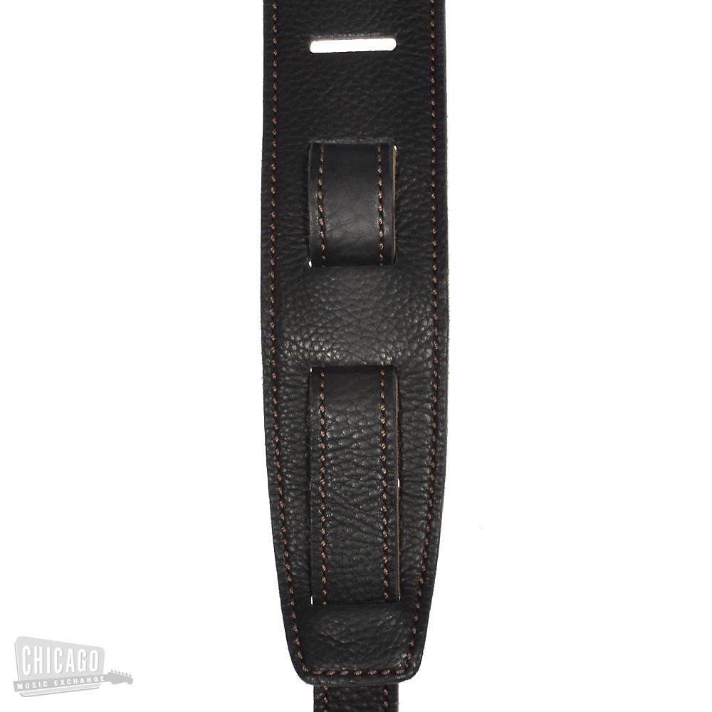 El Dorado Durango Suave Leather Guitar Strap 2.5 Inch - Black & Congac Accessories / Straps