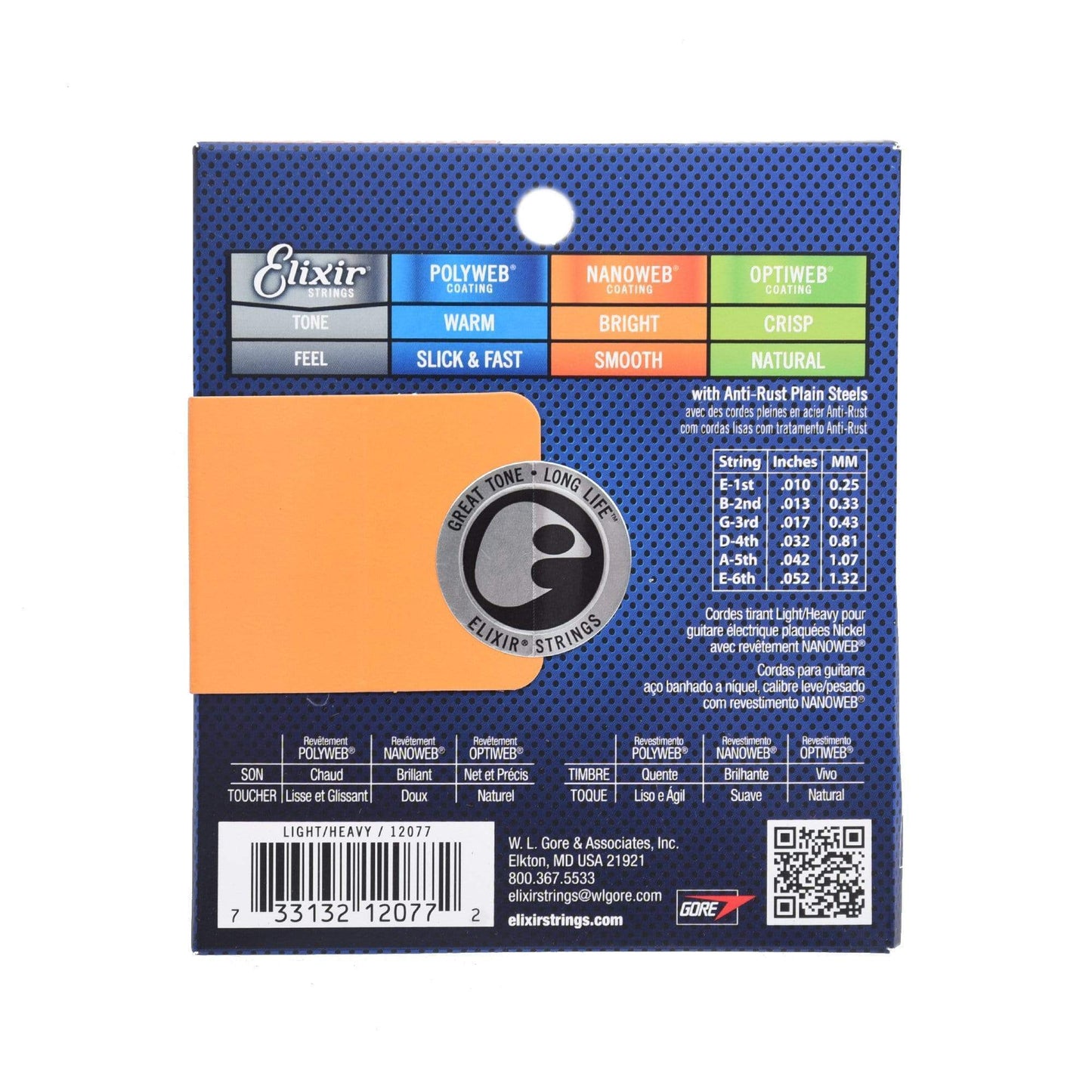 Elixir 12077 Electric Nanoweb Light-Heavy 10-52 Accessories / Strings / Guitar Strings