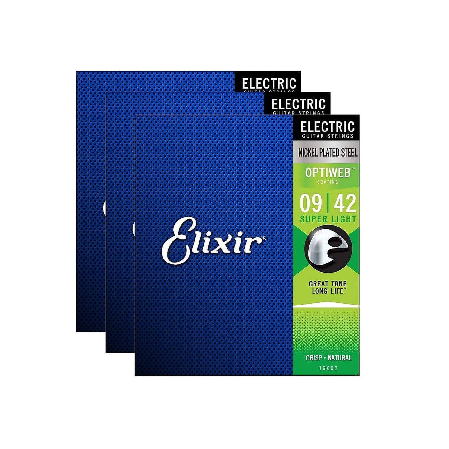 Elixir 19002 Optiweb Electric Guitar Strings Super Light 9-42 3 Pack Bundle Accessories / Strings / Guitar Strings