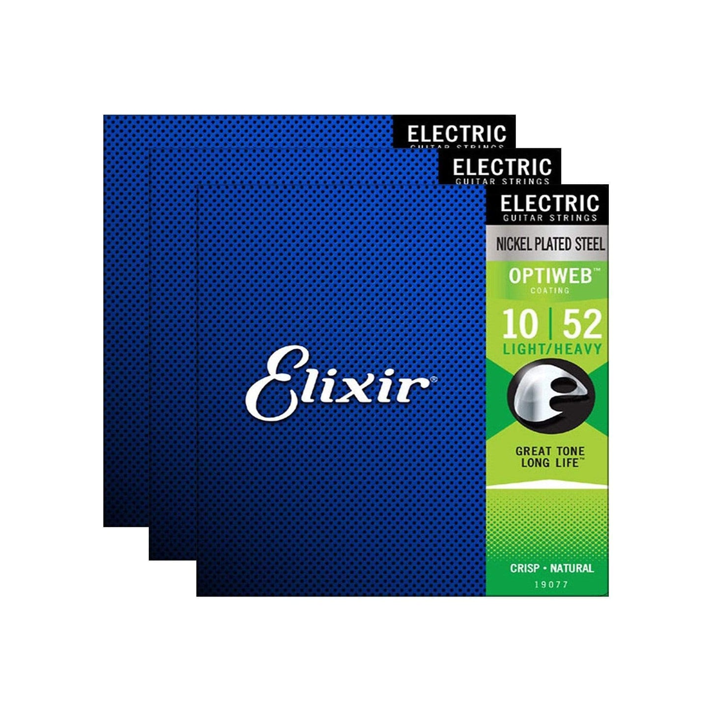Elixir 19077 Optiweb Electric Guitar Strings Light-Heavy 10-52 3 Pack Bundle Accessories / Strings / Guitar Strings