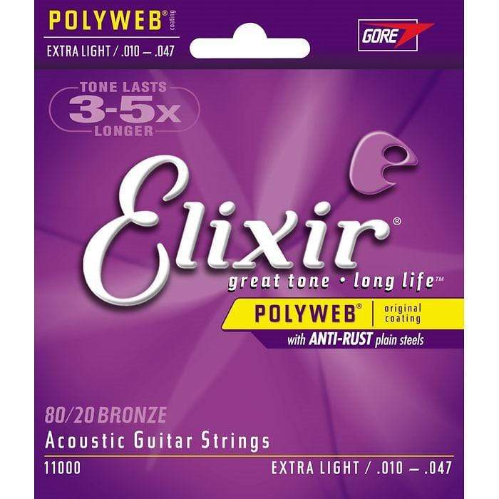 Elixir Extra Light Polyweb Acoustic Guitar Strings 10-47 Accessories / Strings / Guitar Strings