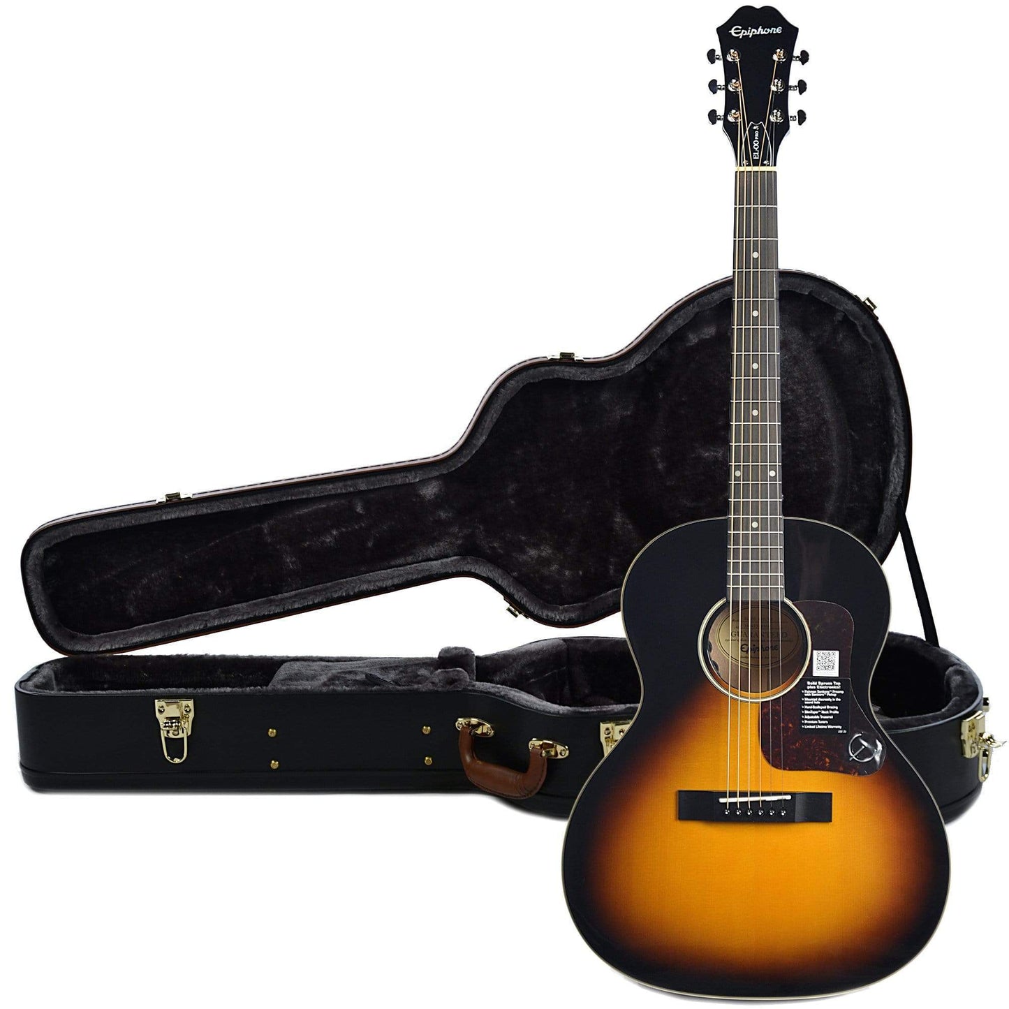 Epiphone EL-00 Pro Acoustic-Electric Vintage Sunburst NH w/Fishman SoniTone and Epiphone Hardshell Case Bundle Acoustic Guitars / Built-in Electronics