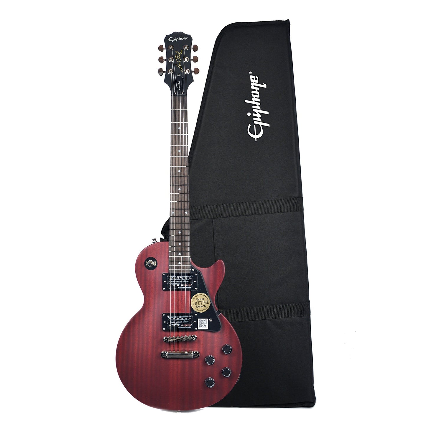 Epiphone LP Studio Worn Cherry CH w/Premium Gig Bag Electric Guitars / Solid Body