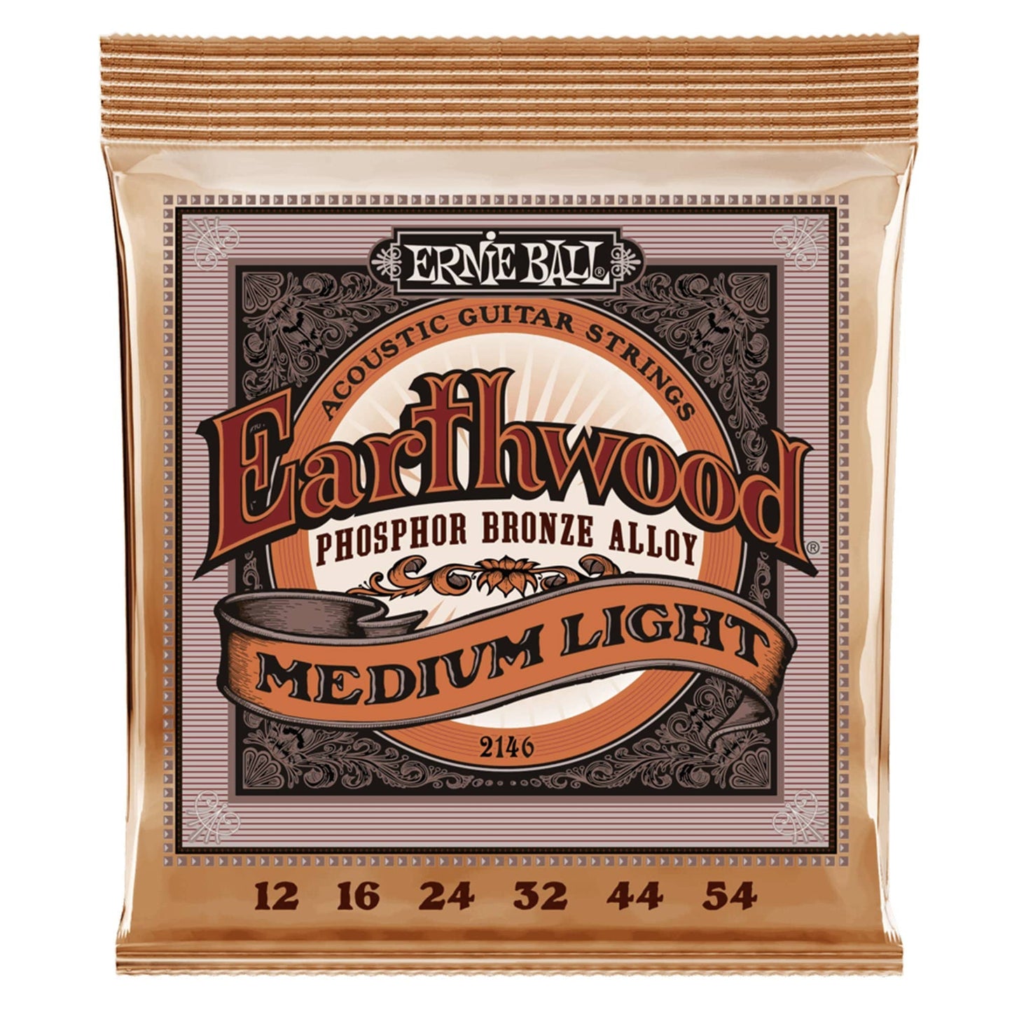 Ernie Ball 2146 Earthwood Medium Light Acoustic Phosphor Bronze Strings 12-54 Accessories / Strings / Guitar Strings