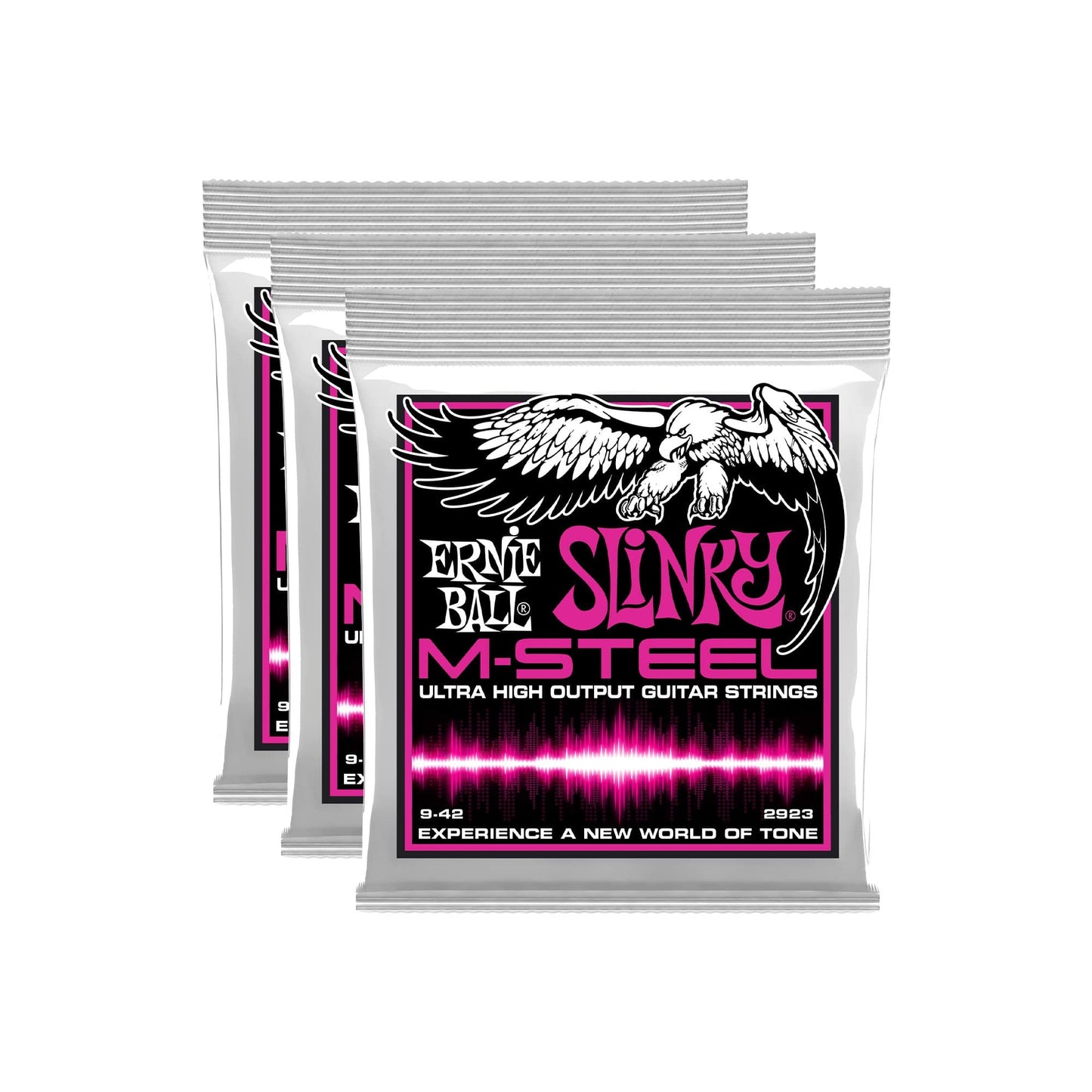 Ernie Ball 2923 M-Steel Super Slinky 9-42 3 Pack Bundle Accessories / Strings / Guitar Strings
