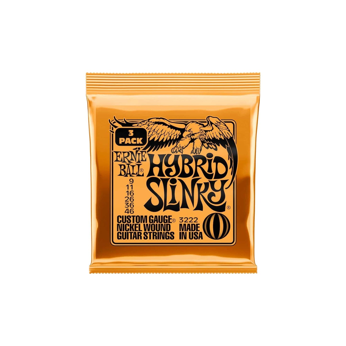 Ernie Ball Hybrid Slinky Nickel Wound Electric Guitar Strings 9-46 3-Pack Accessories / Strings / Guitar Strings